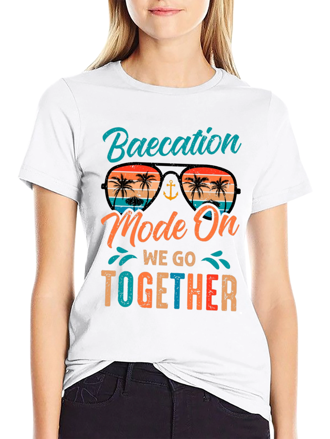 Baecation Mode On Black T-Shirt