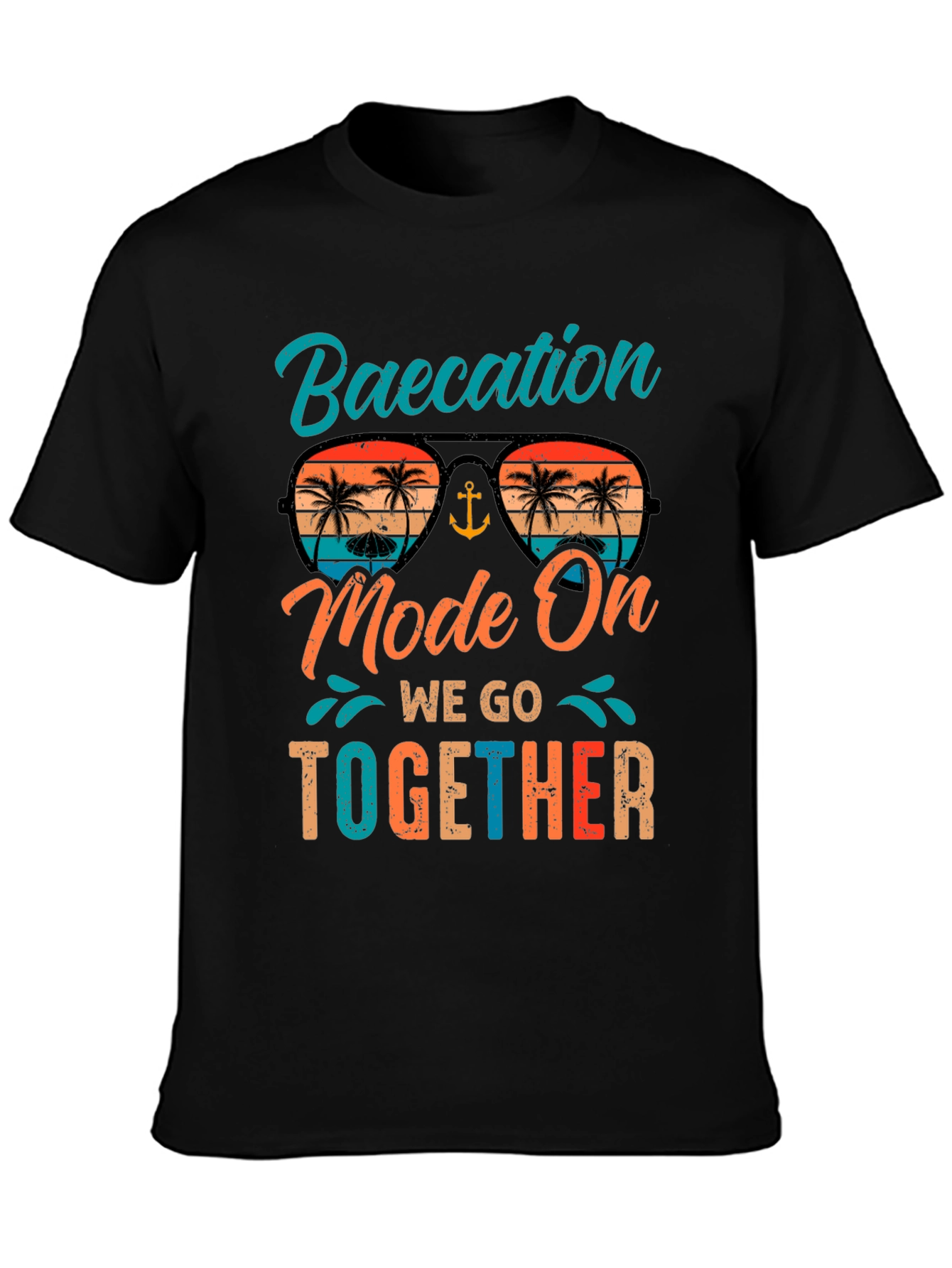Baecation Mode On Black T-Shirt