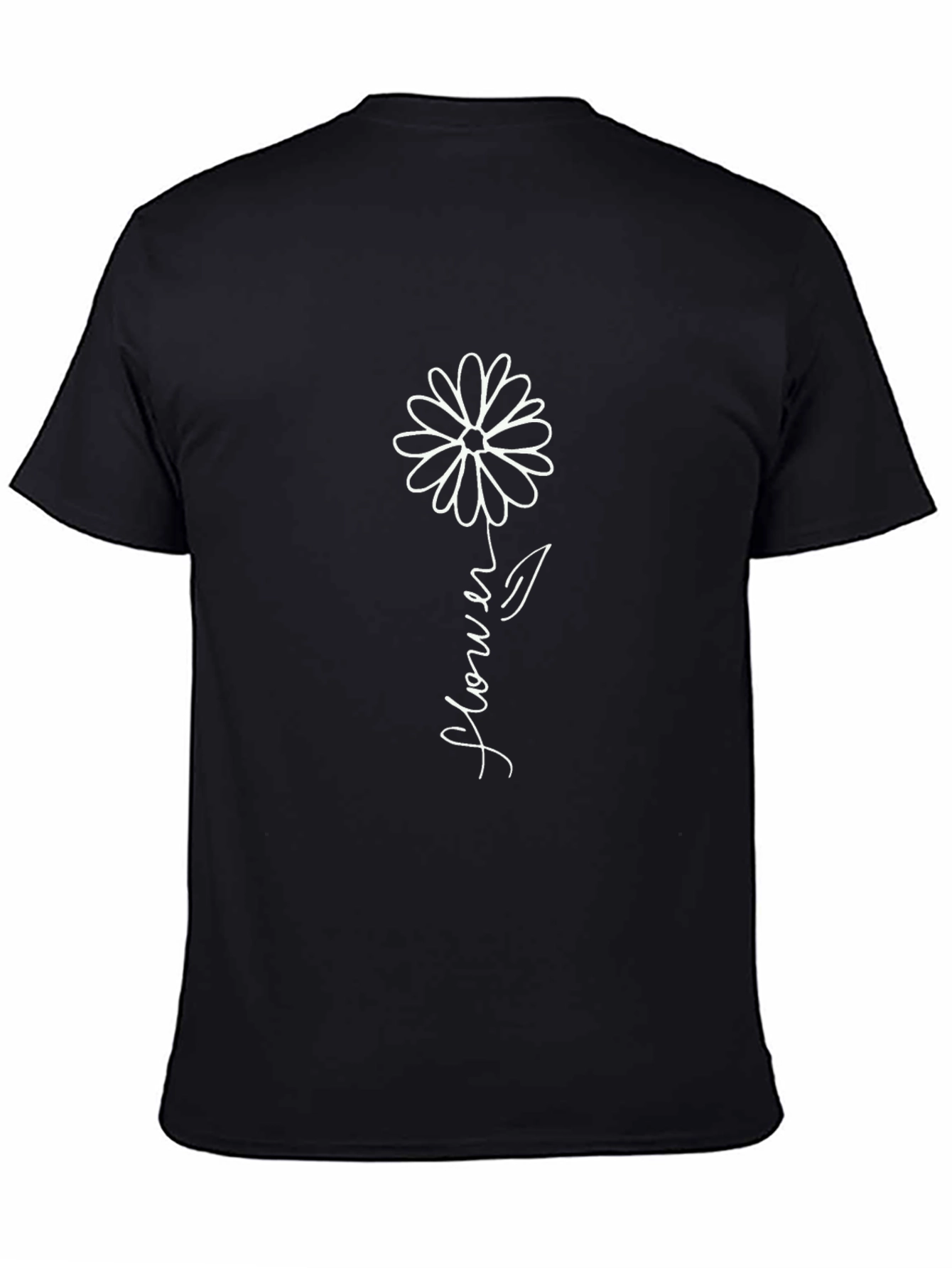Black Flower Graphic Tee - Casual Comfort