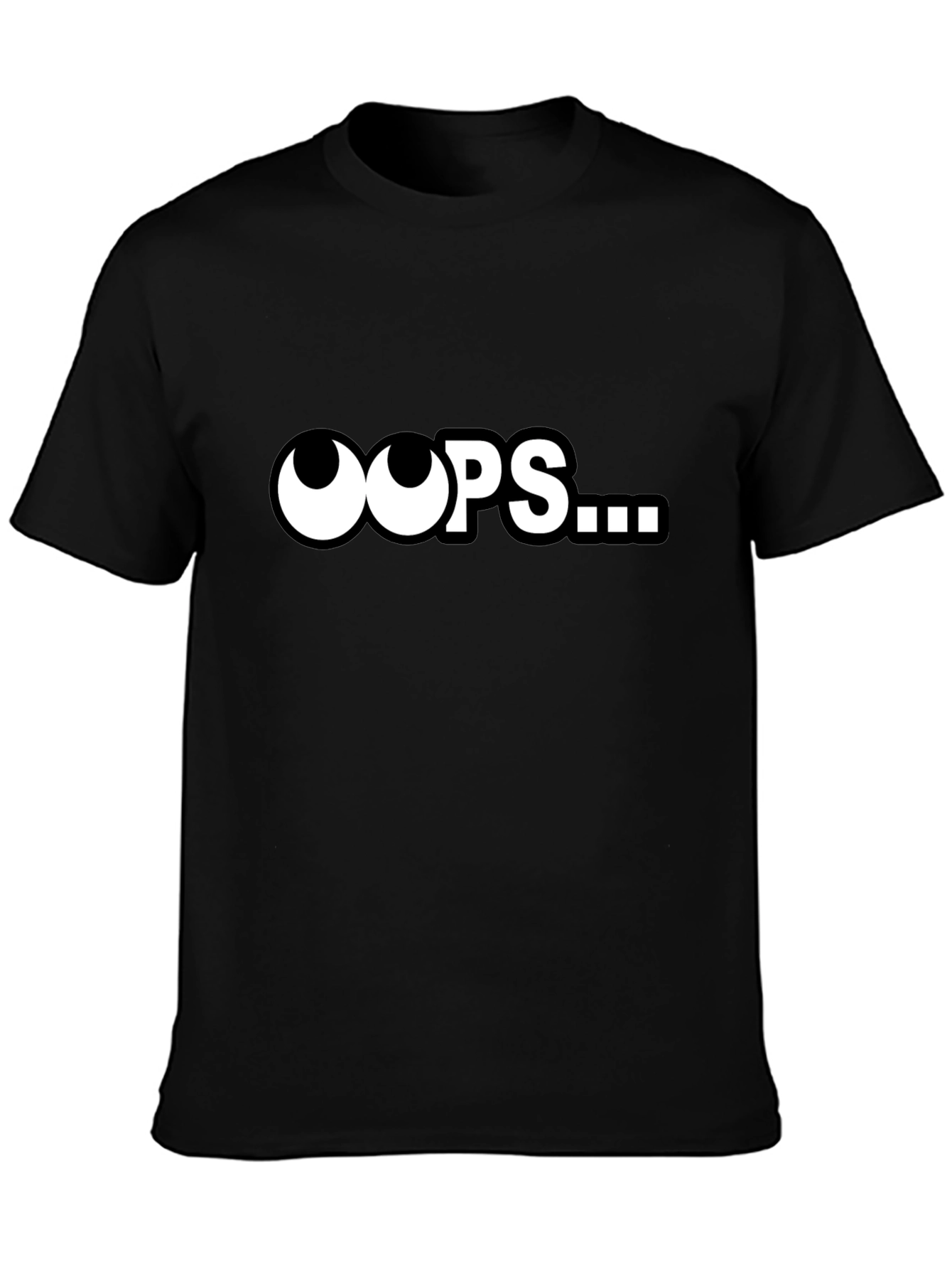 Oops... Funny Graphic T-Shirt - Classic Black