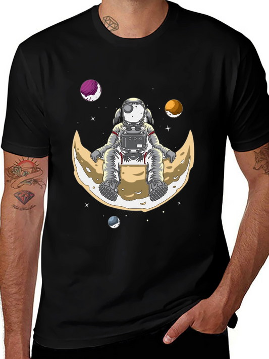 Astronaut on Moon T-Shirt - Space Graphic Tee