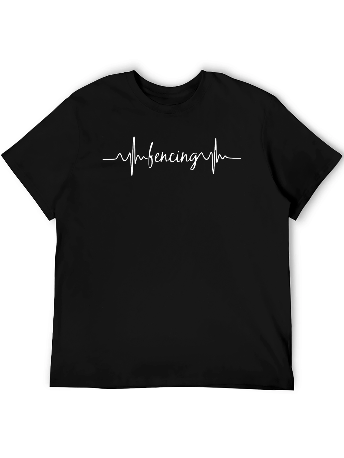 Fencing Heartbeat T-Shirt - Black