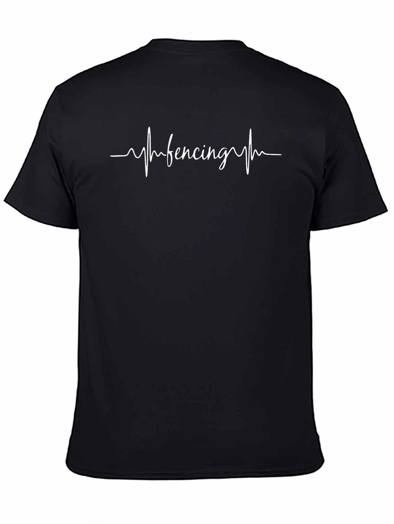 Fencing Heartbeat T-Shirt - Black