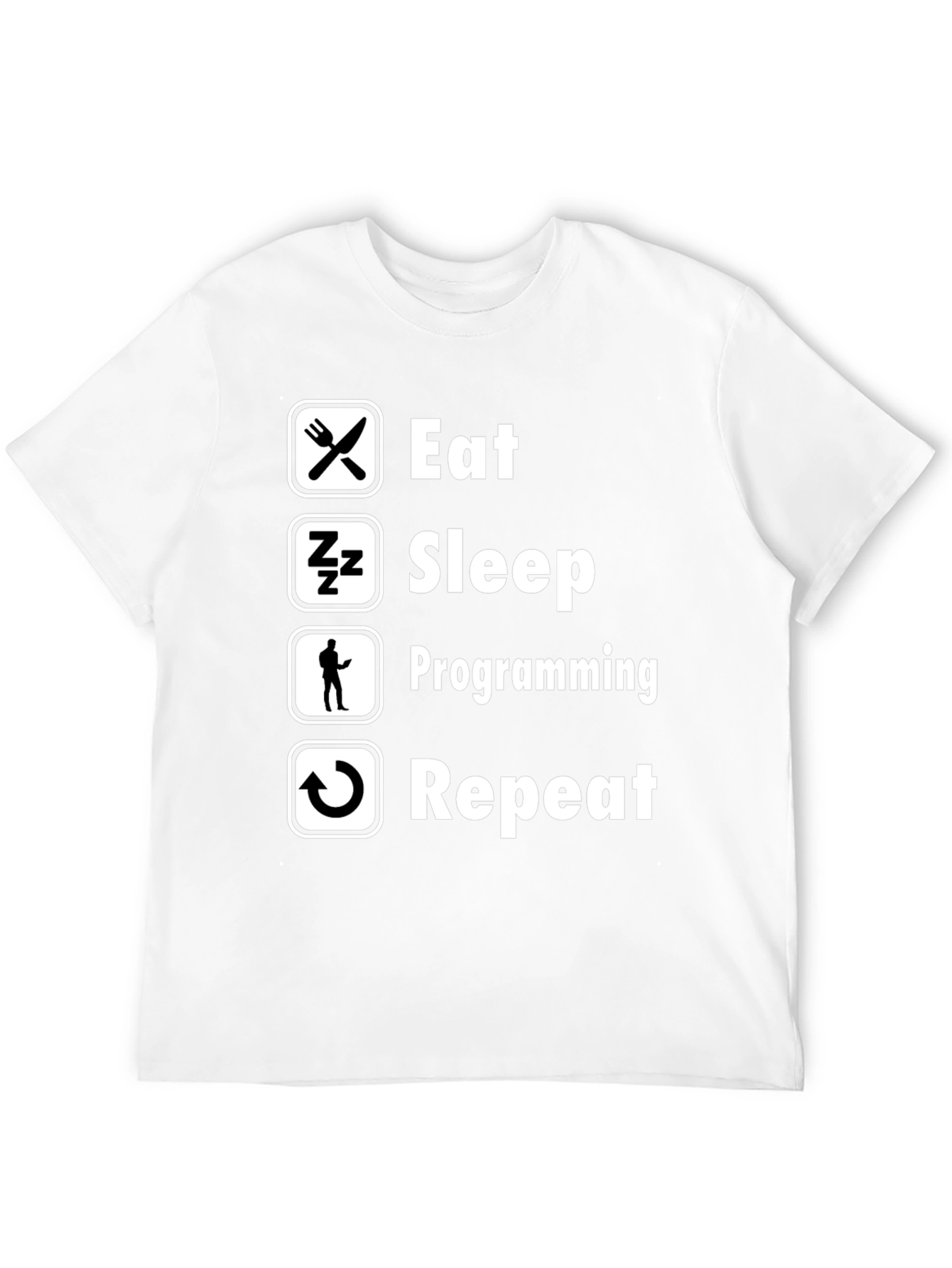 Eat Sleep Programming Repeat Black T-Shirt