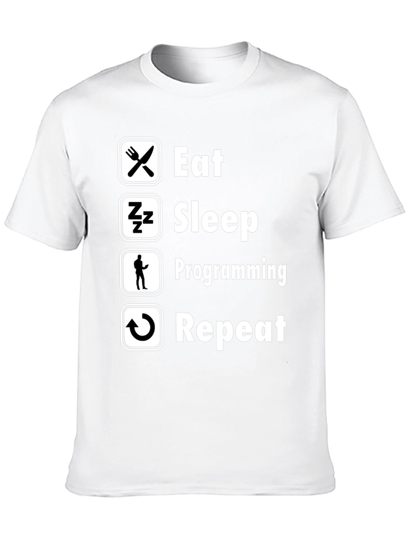 Eat Sleep Programming Repeat Black T-Shirt