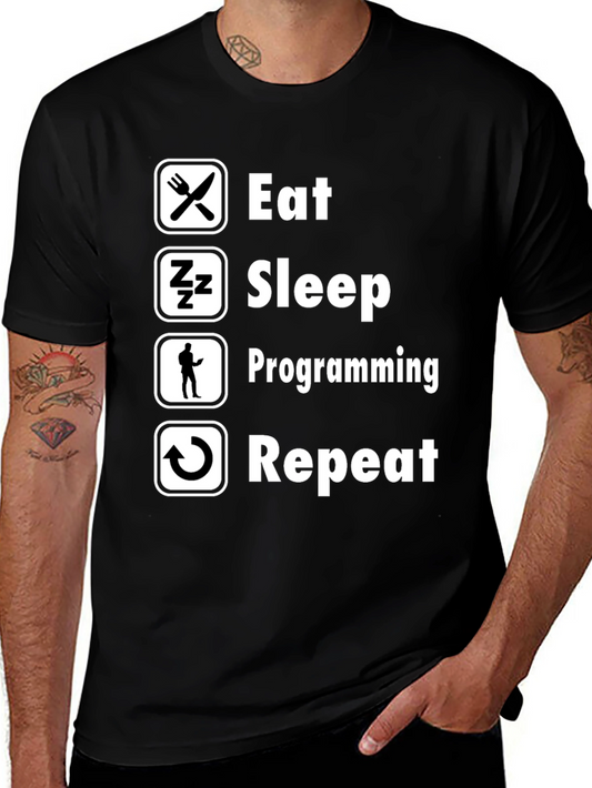 Eat Sleep Programming Repeat Black T-Shirt