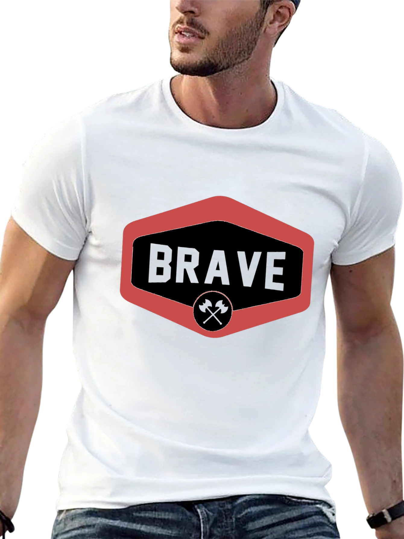 Brave Graphic Tee - Black Crew Neck