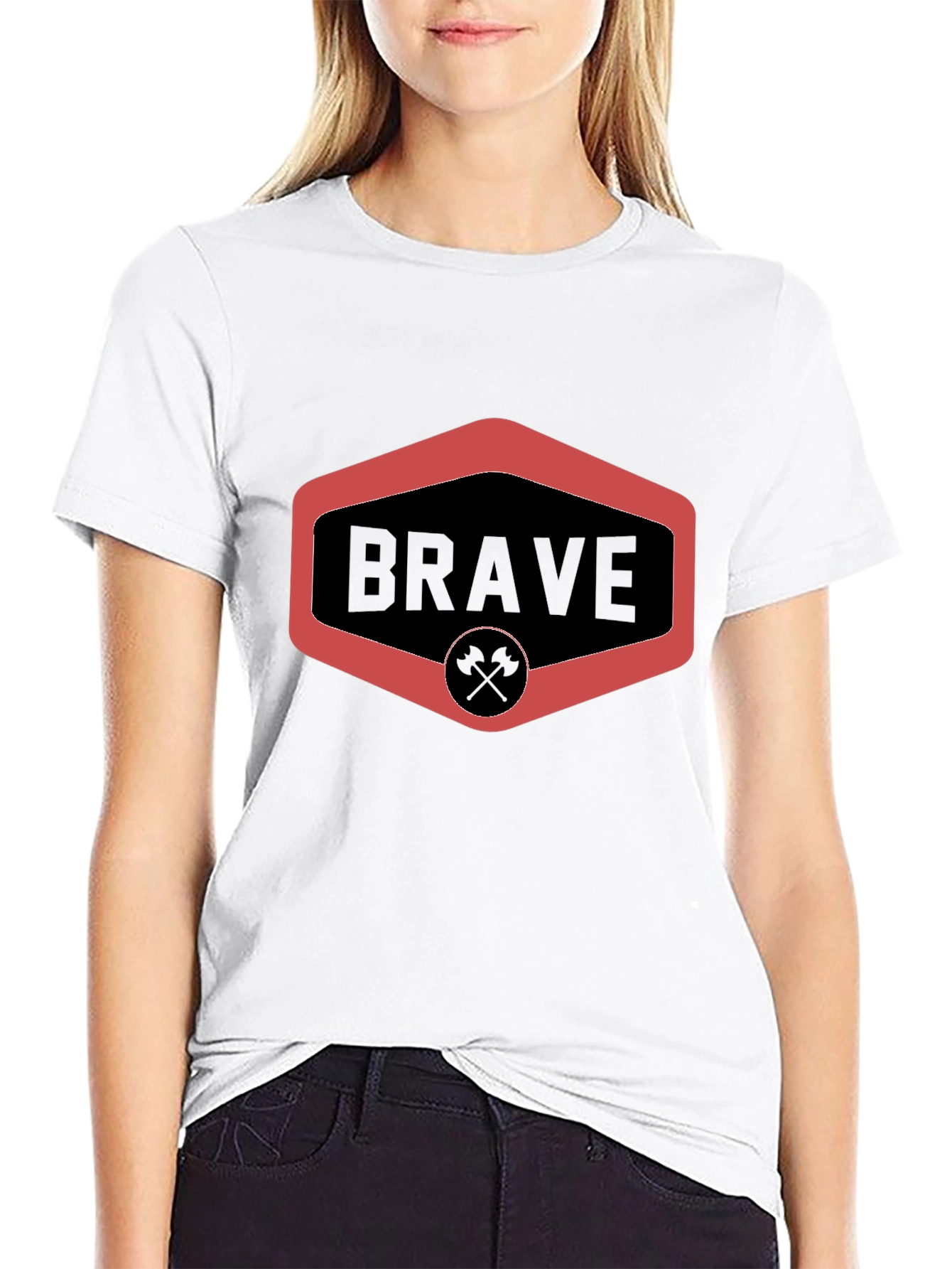 Brave Graphic Tee - Black Crew Neck