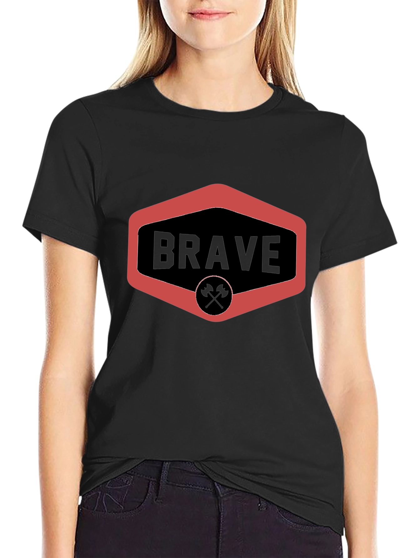 Brave Graphic Tee - Black Crew Neck