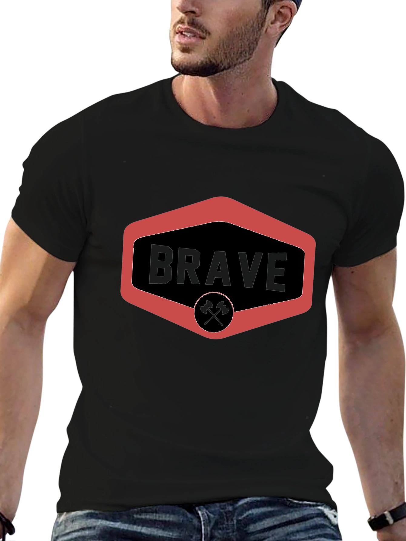 Brave Graphic Tee - Black Crew Neck