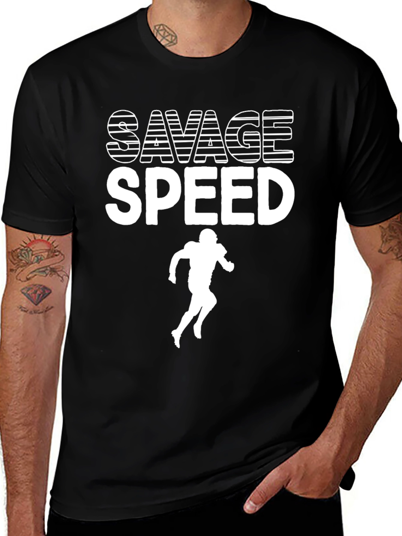 Savage Speed Football Graphic Tee - Black