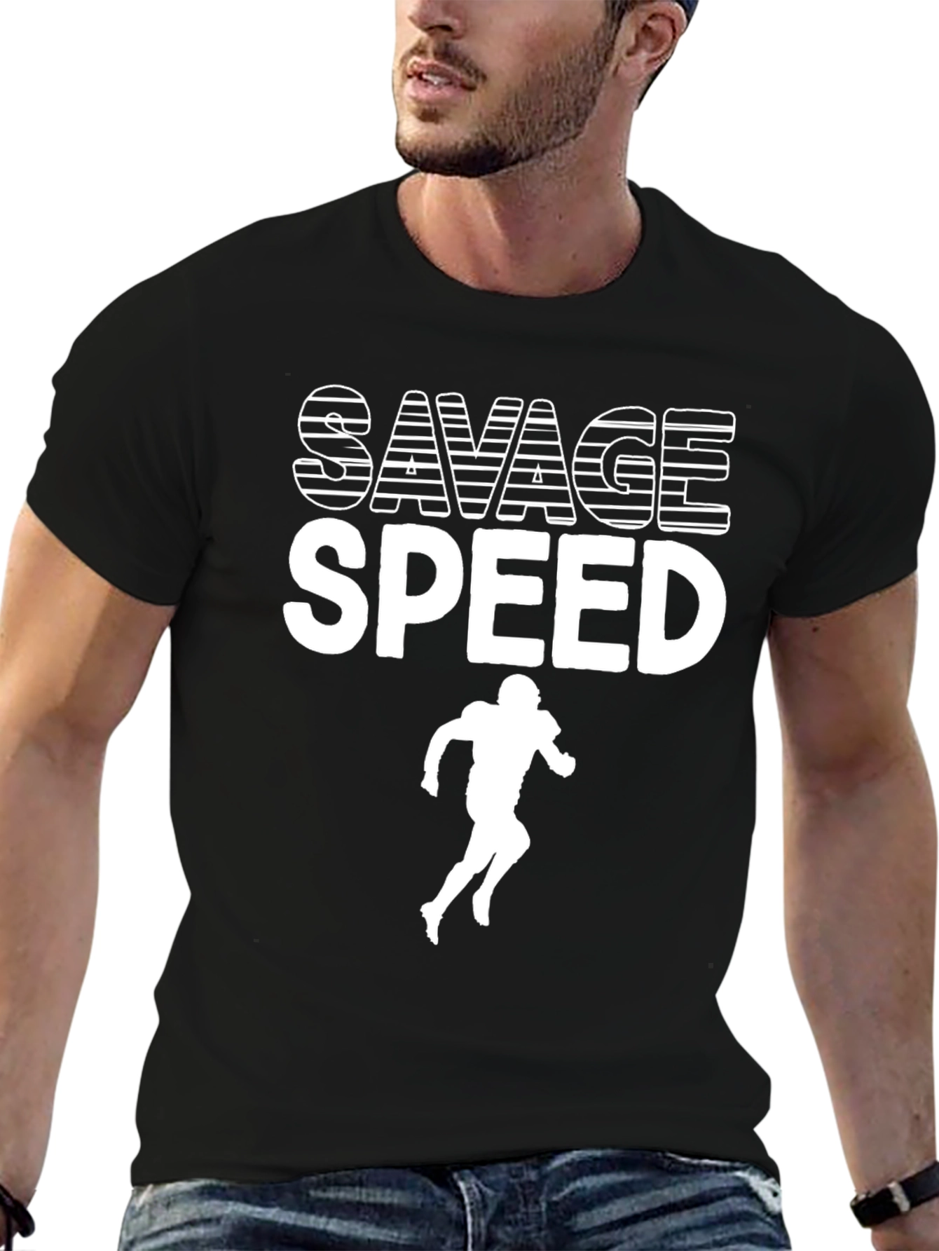 Savage Speed Football Graphic Tee - Black