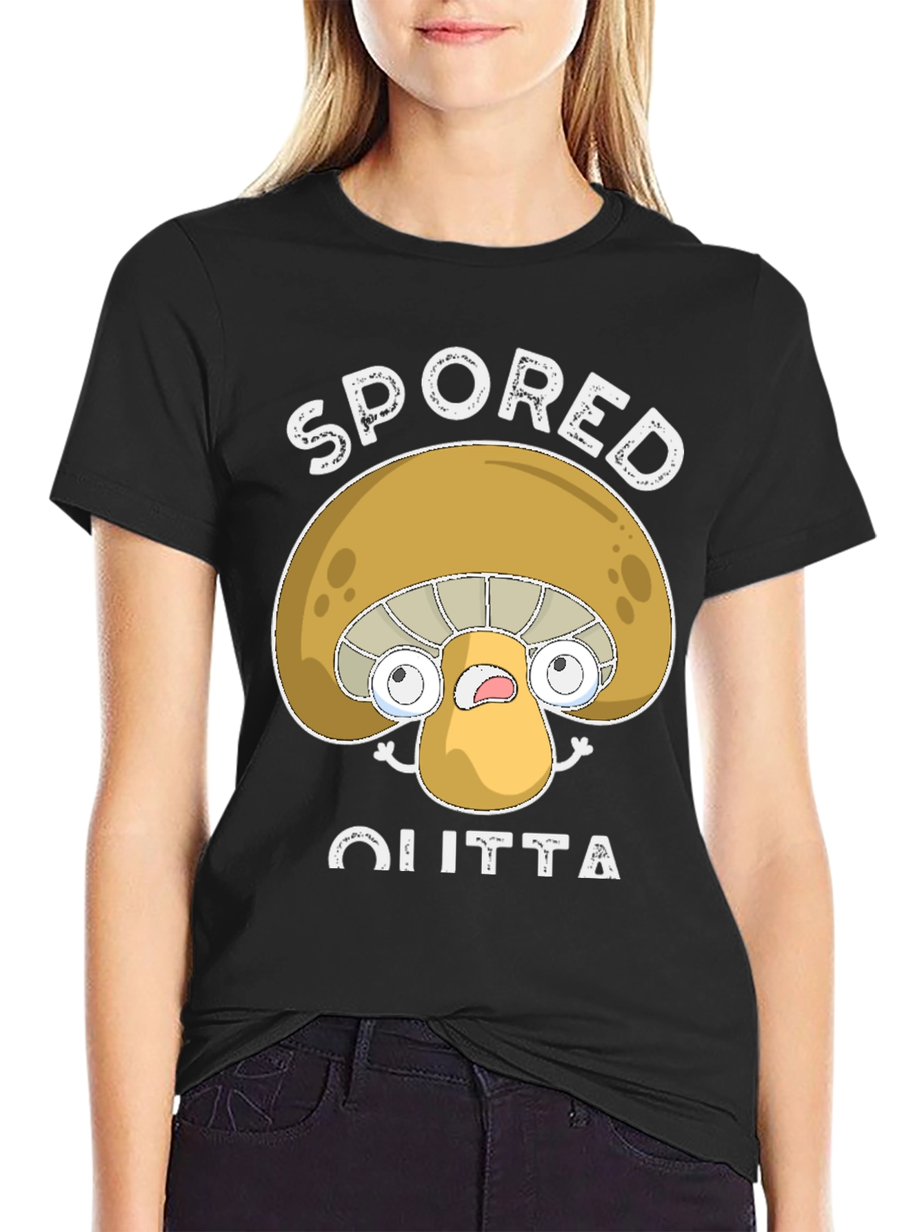Spored Outta Here Mushroom Graphic Tee