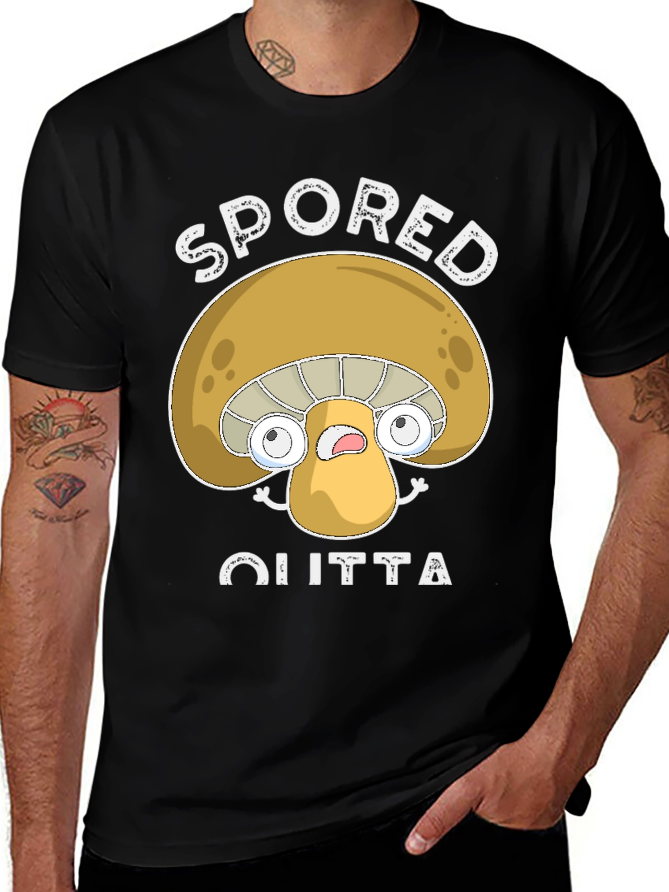 Spored Outta Here Mushroom Graphic Tee