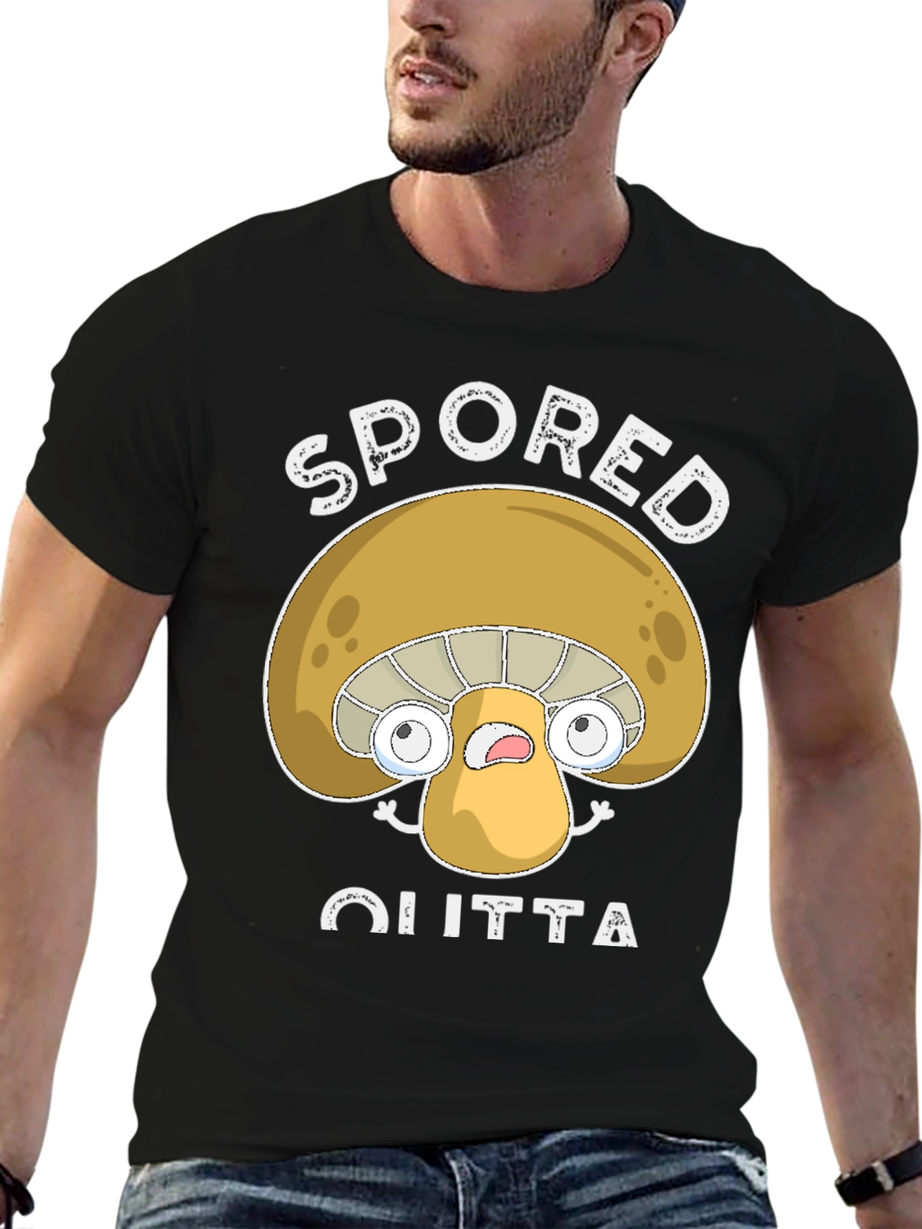 Spored Outta Here Mushroom Graphic Tee