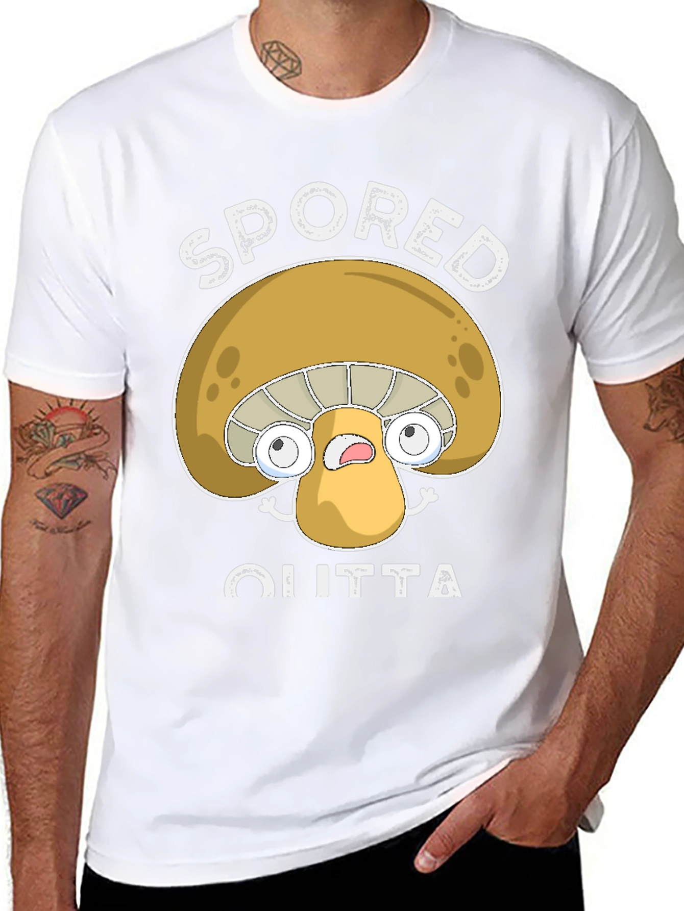 Spored Outta Here Mushroom Graphic Tee