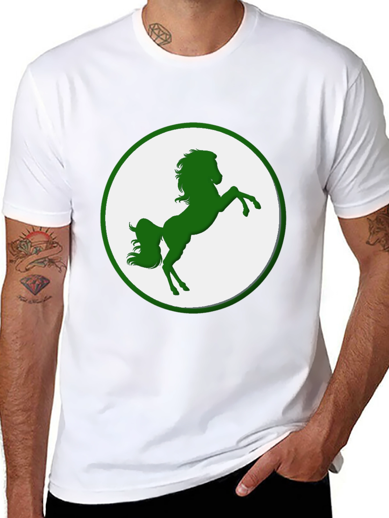 Horse Graphic Tee - Black Cotton Blend