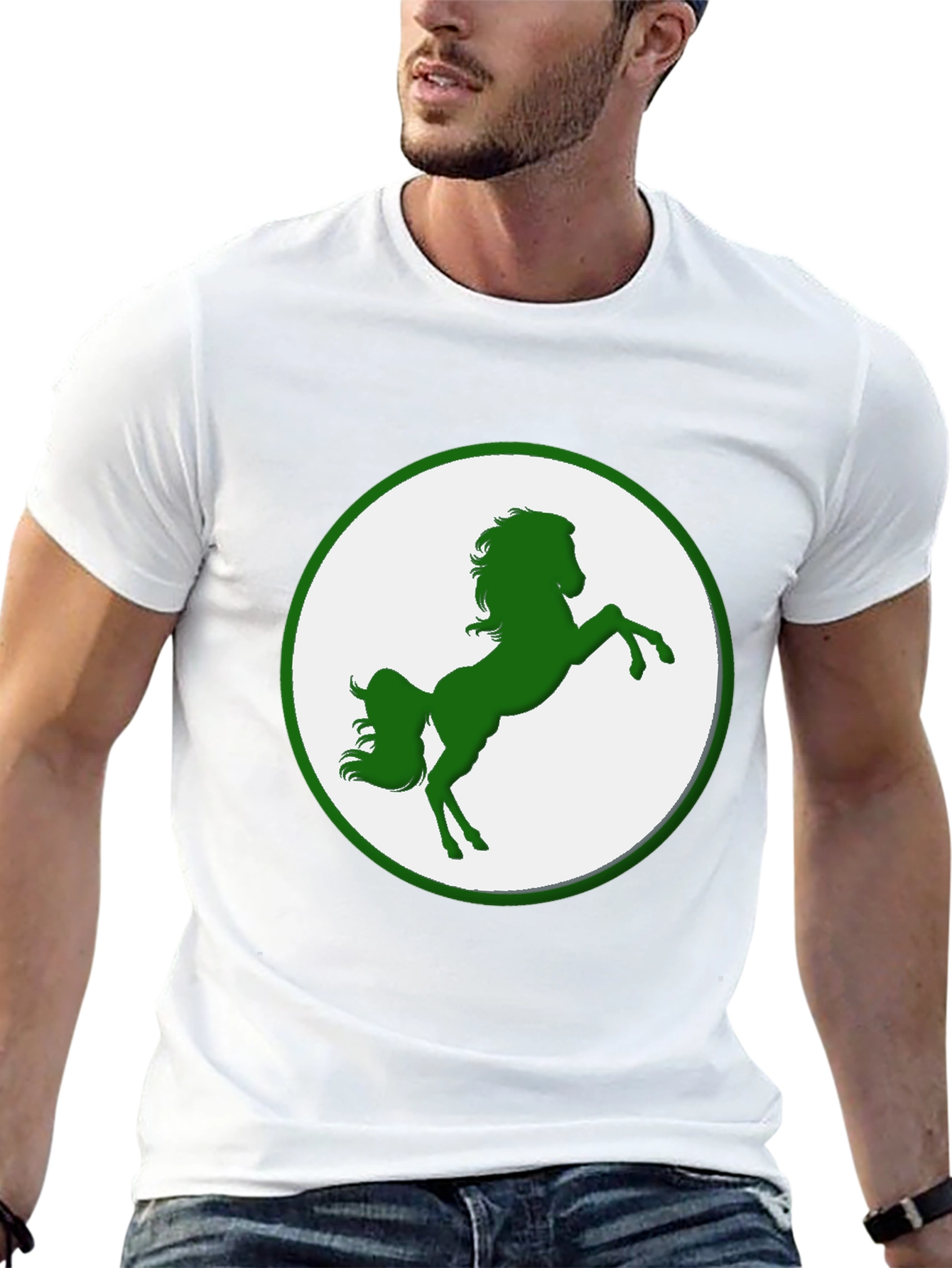 Horse Graphic Tee - Black Cotton Blend