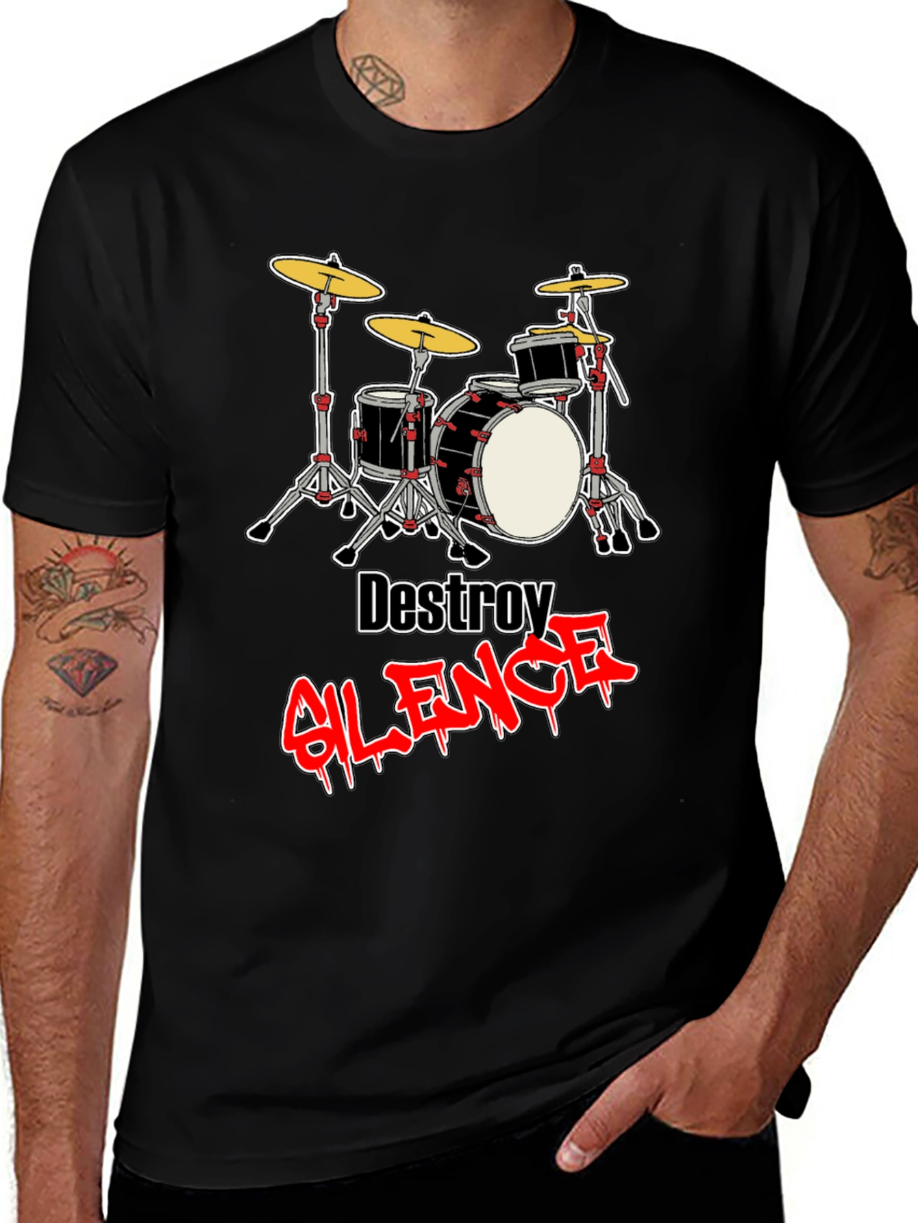 Destroy Silence Drum Set T-Shirt