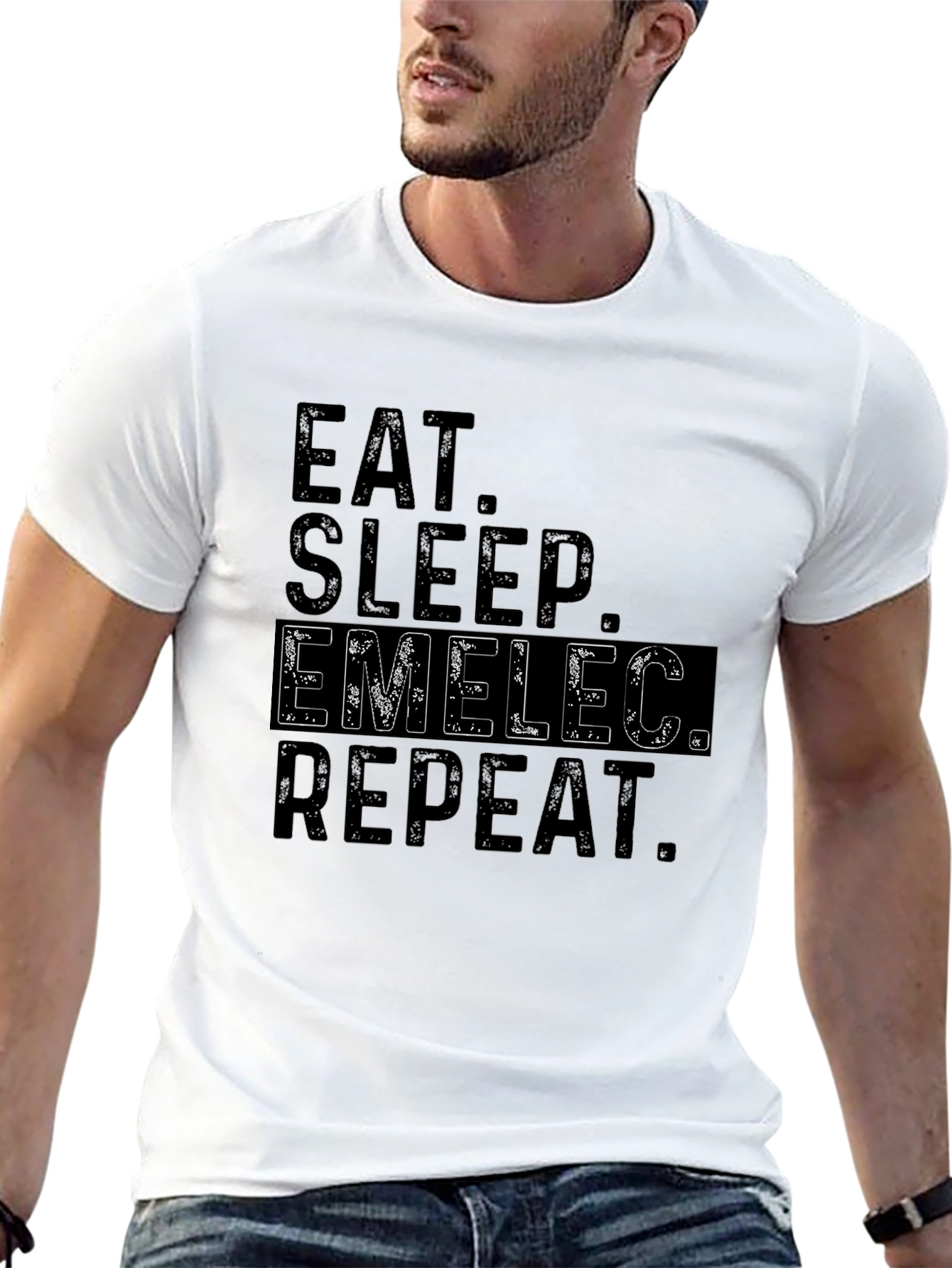 Eat Sleep Emelec Repeat Black T-Shirt