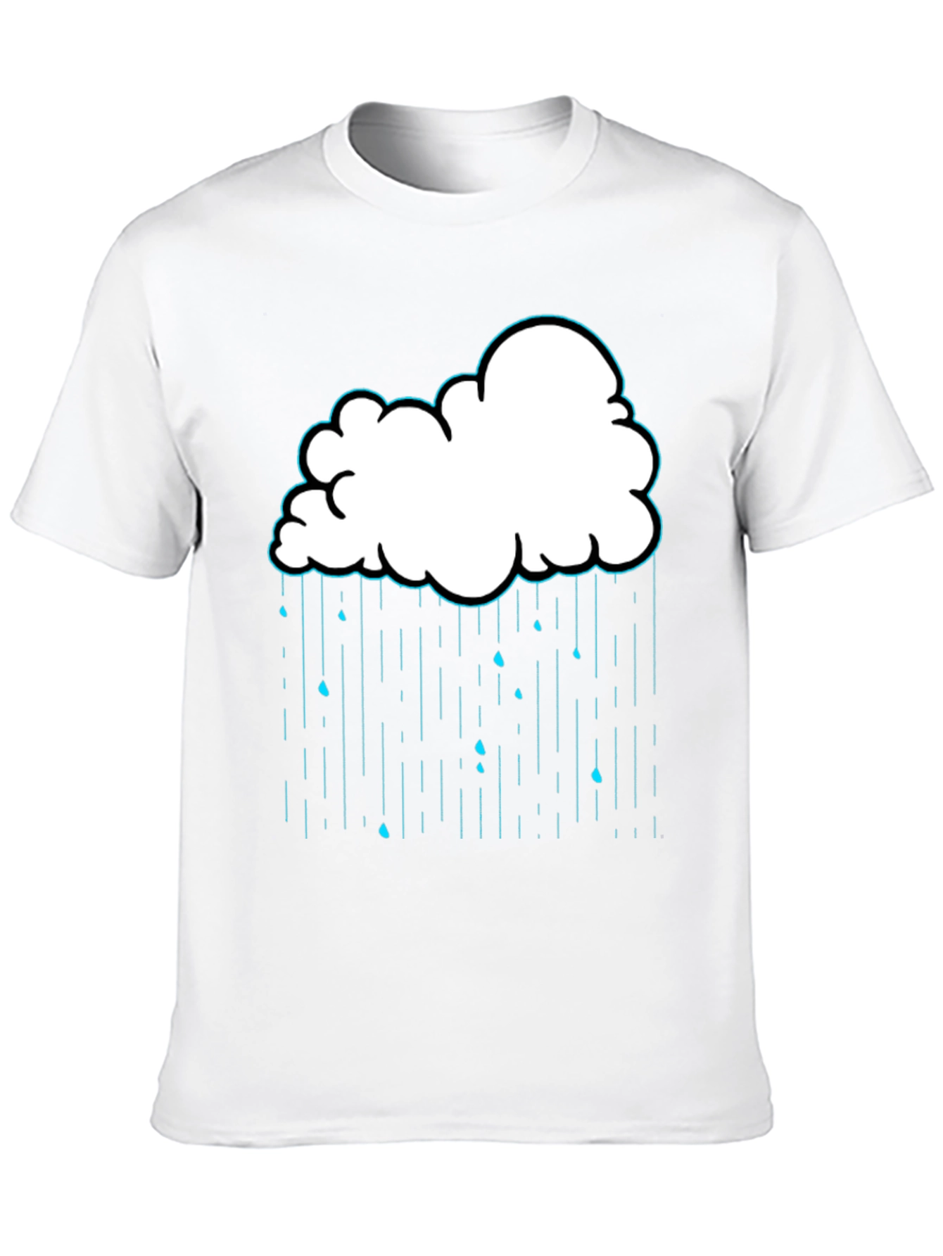 Rain Cloud Graphic Print Black T-Shirt