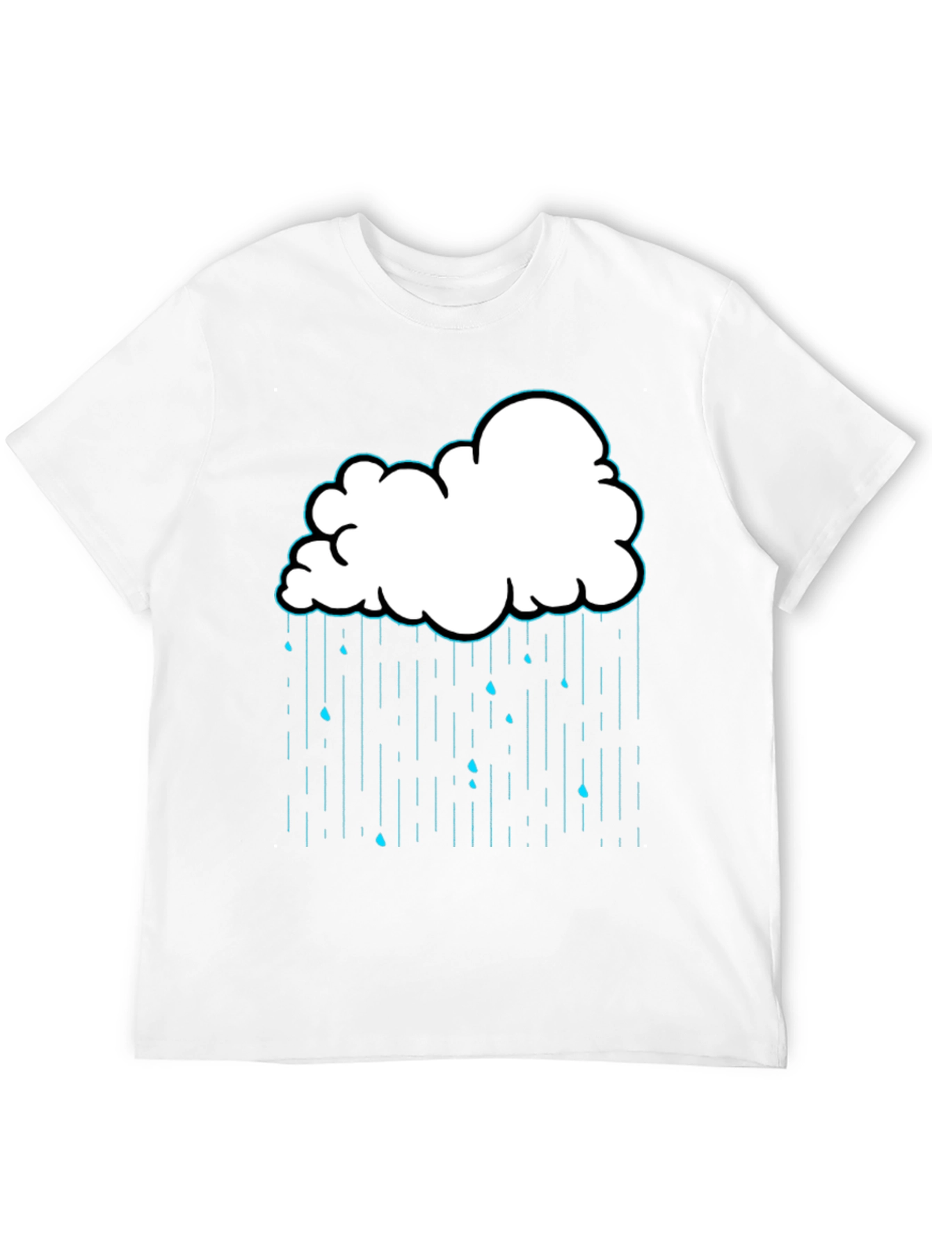 Rain Cloud Graphic Print Black T-Shirt