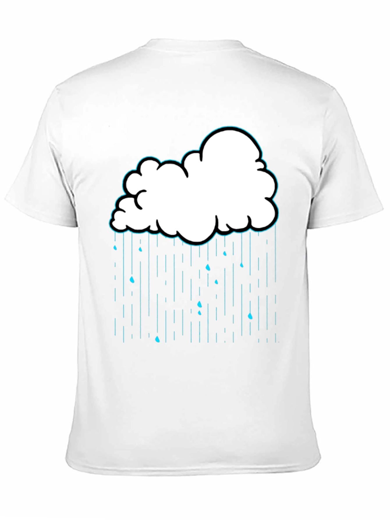 Rain Cloud Graphic Print Black T-Shirt
