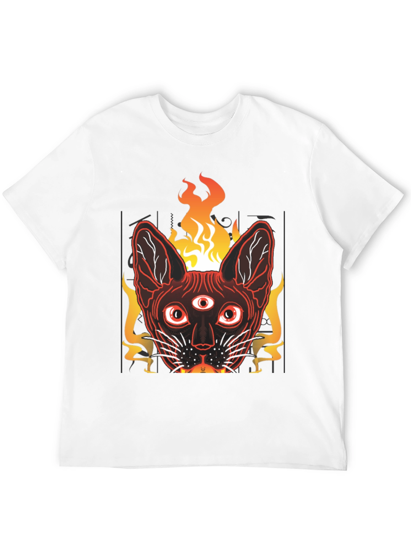 Mystic Cat Tee - Third Eye Fire Graphic