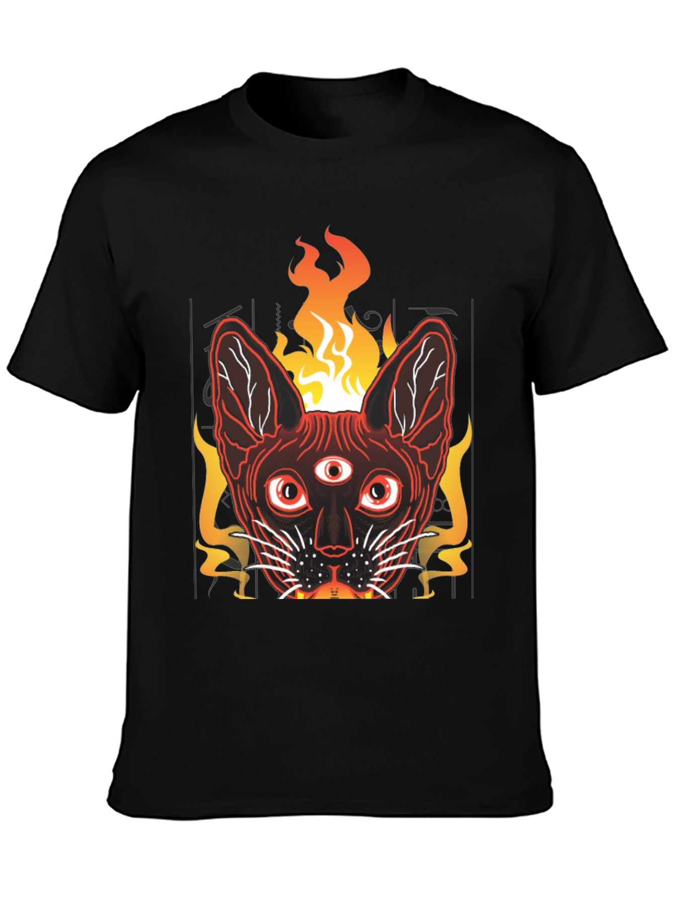 Mystic Cat Tee - Third Eye Fire Graphic