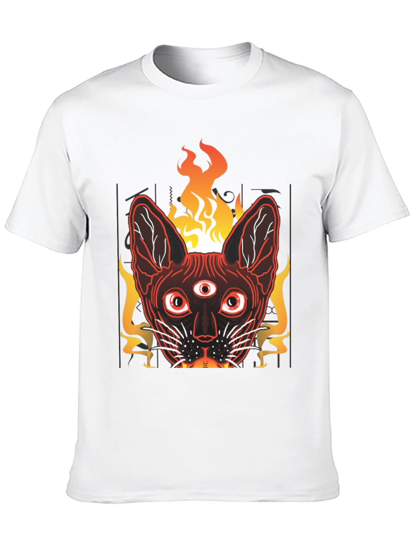 Mystic Cat Tee - Third Eye Fire Graphic