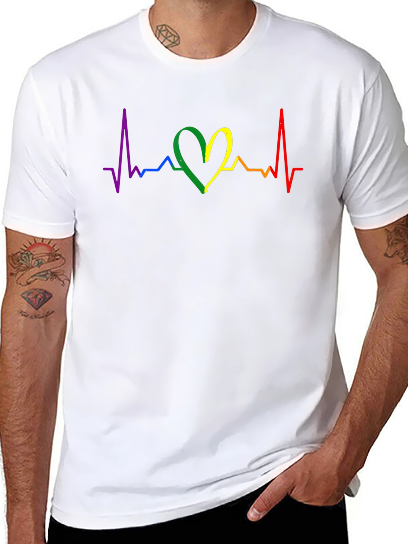LGBTQ+ Heartbeat T-Shirt - Pride & Love