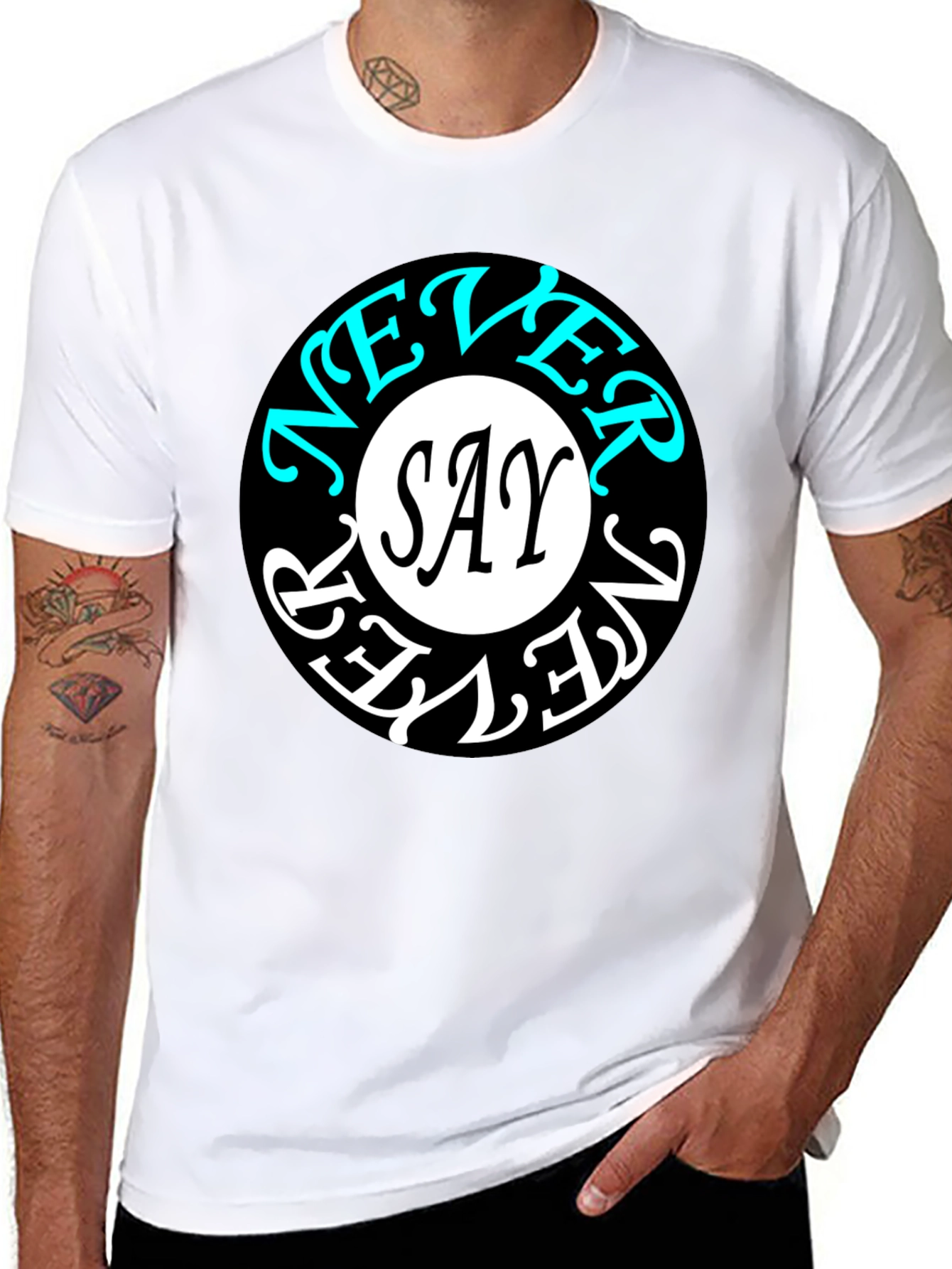 Never Say Never Graphic Tee - Stylish Black T-Shirt
