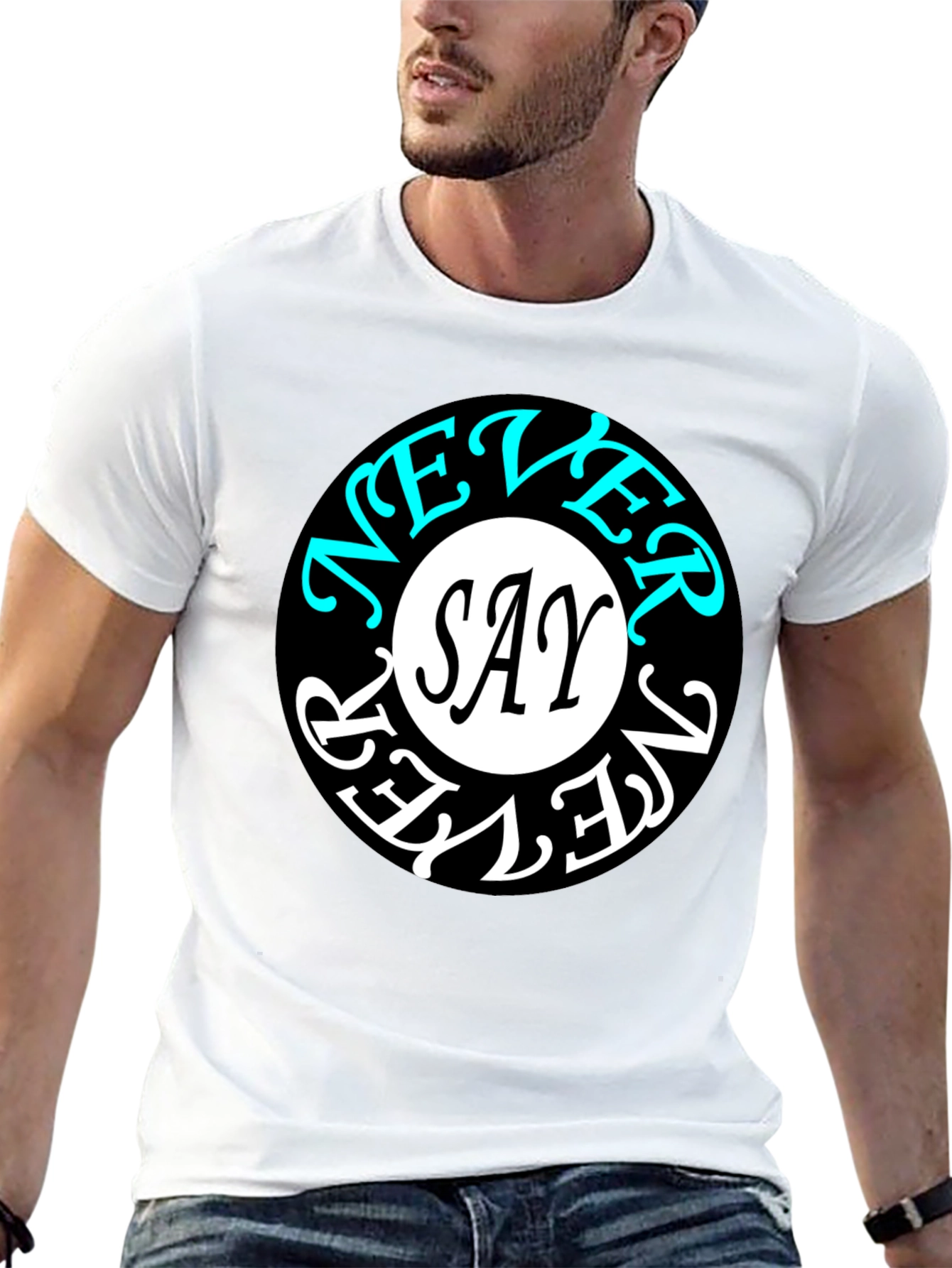 Never Say Never Graphic Tee - Stylish Black T-Shirt