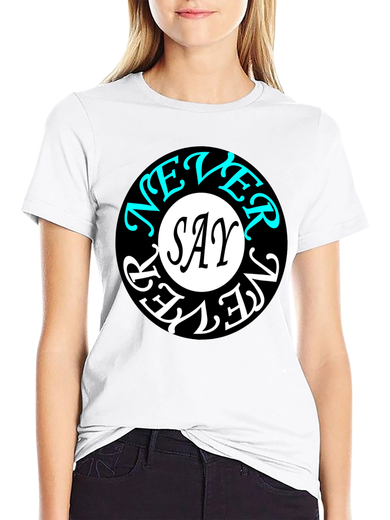 Never Say Never Graphic Tee - Stylish Black T-Shirt