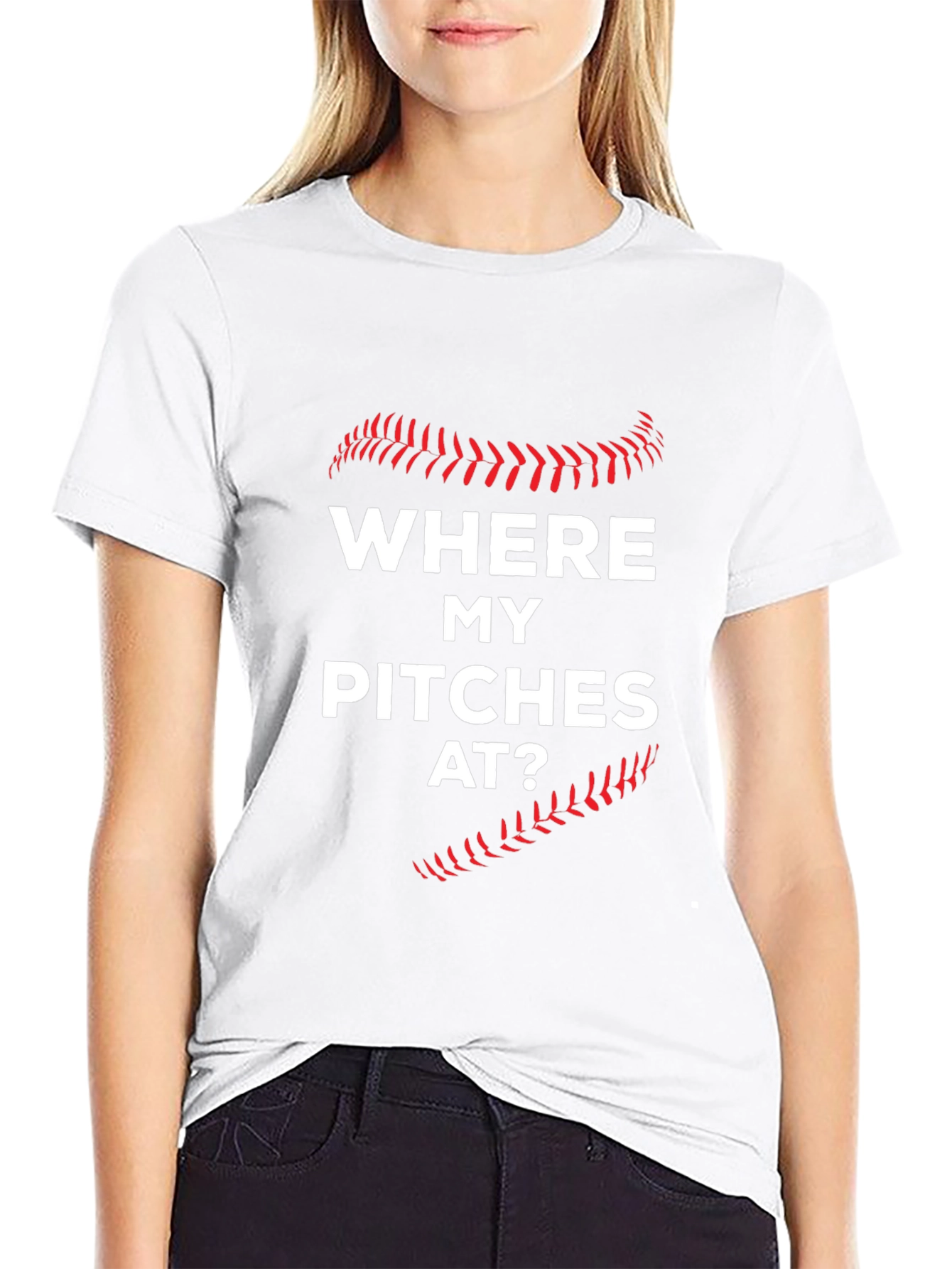 Where My Pitches At? Baseball T-Shirt