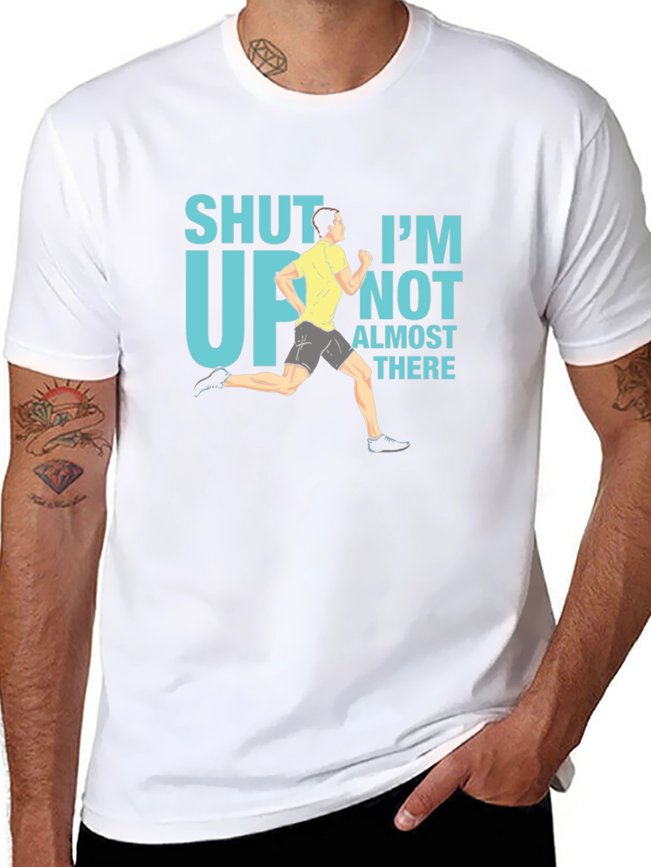 Funny Running T-Shirt - Shut Up Im Almost There