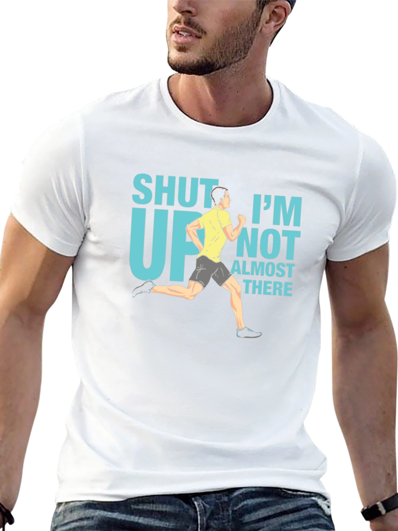 Funny Running T-Shirt - Shut Up Im Almost There