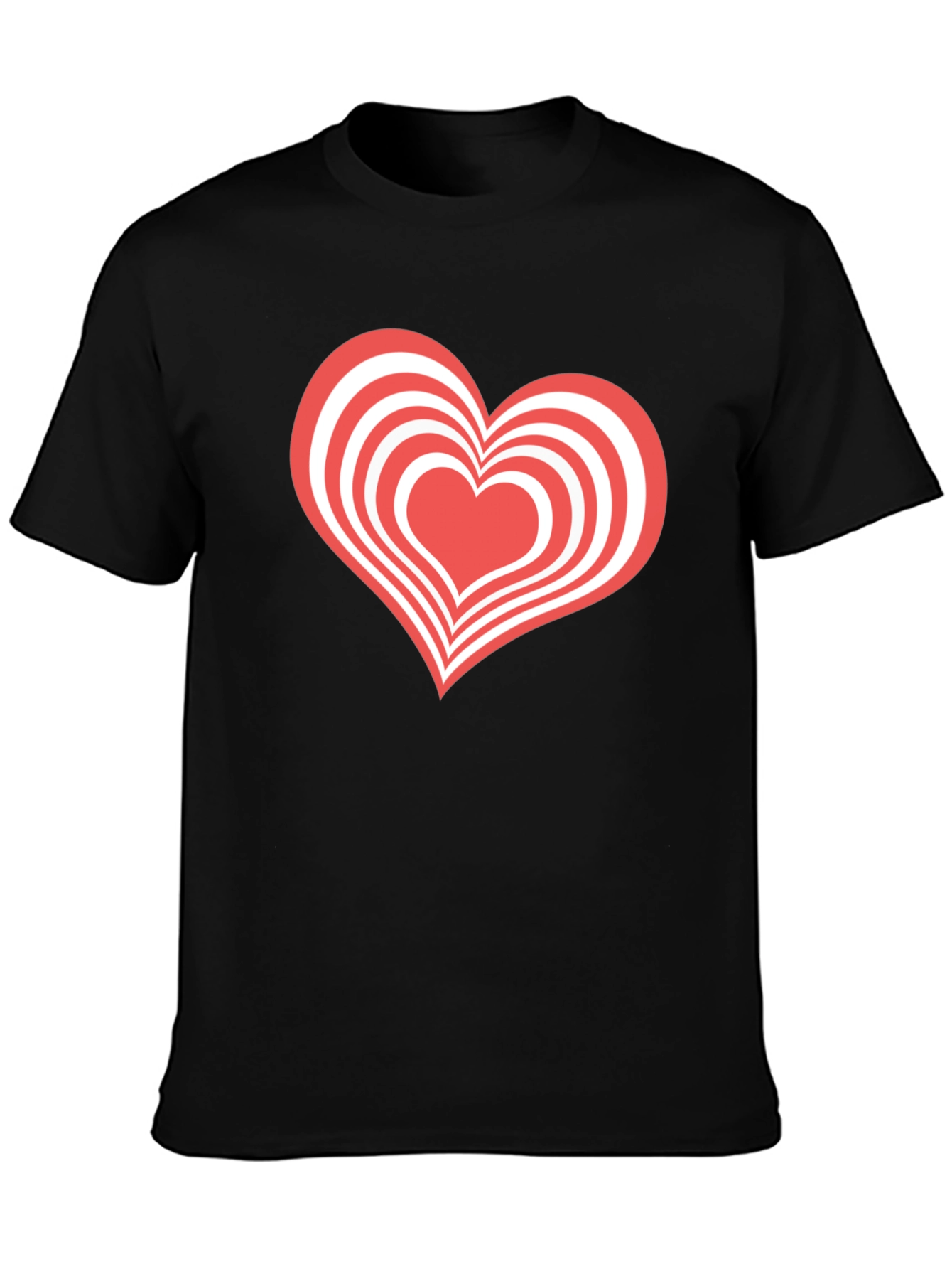 Heart Graphic Tee - Black Casual T-Shirt