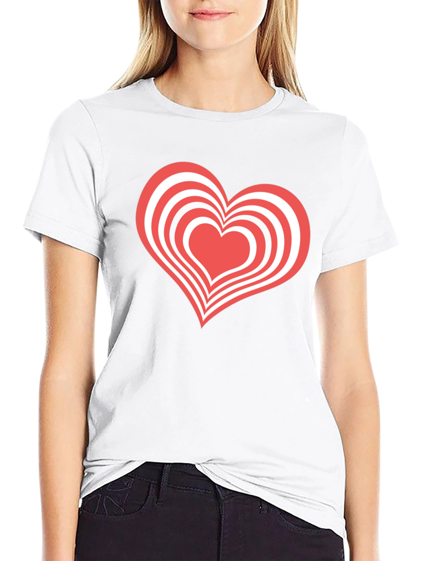 Heart Graphic Tee - Black Casual T-Shirt