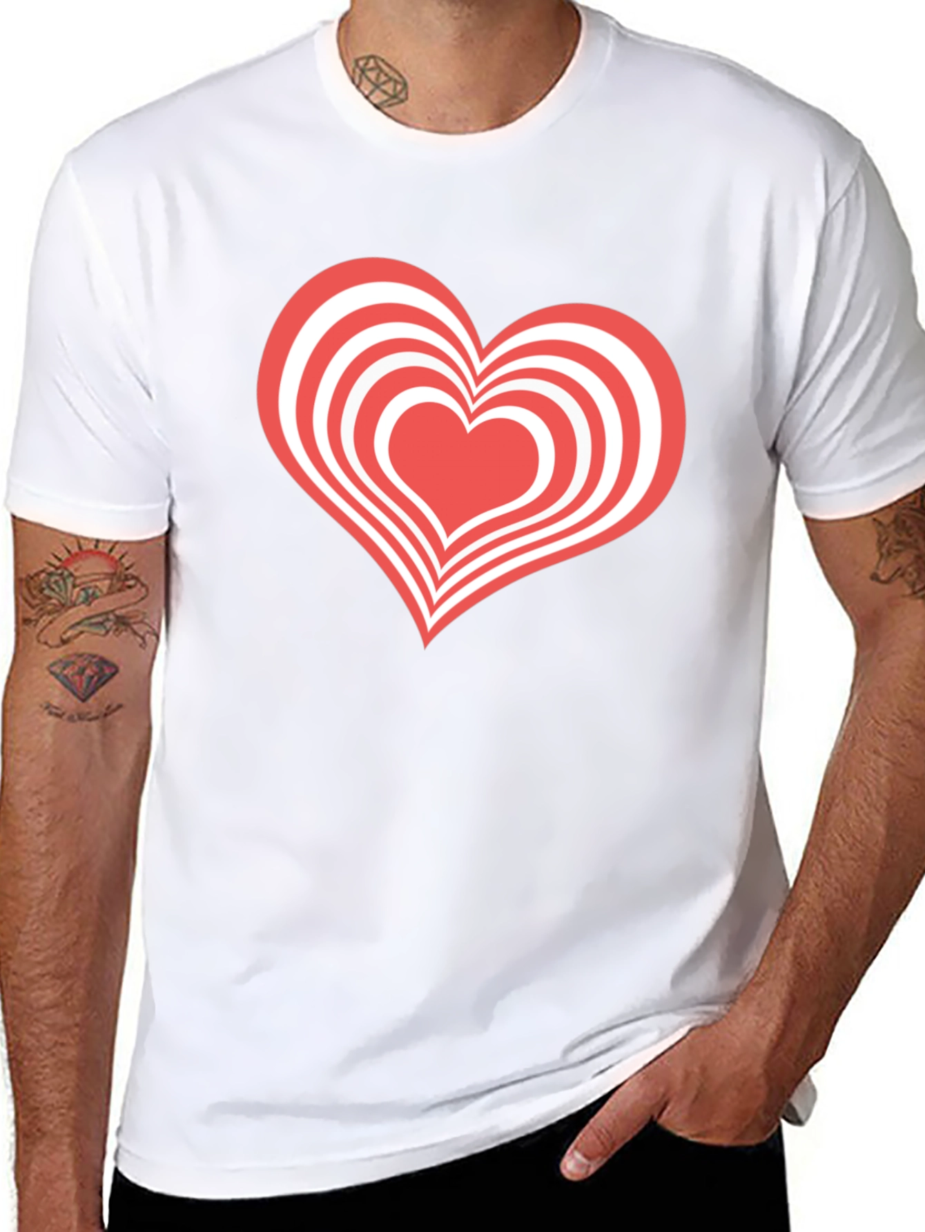 Heart Graphic Tee - Black Casual T-Shirt
