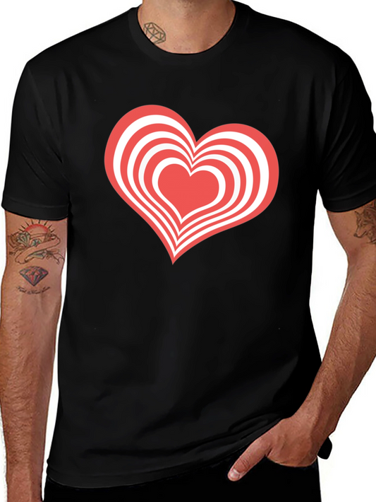 Heart Graphic Tee - Black Casual T-Shirt