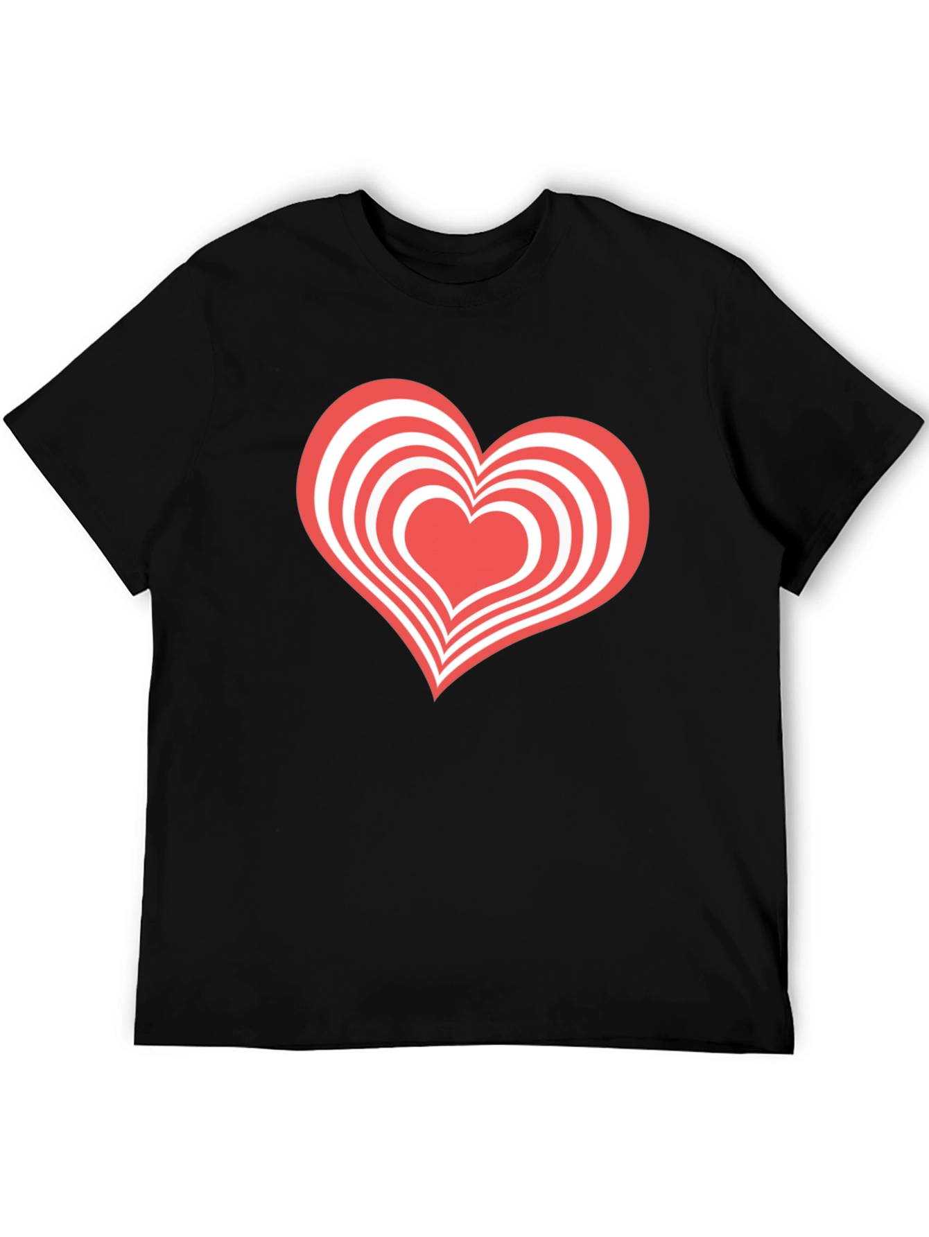 Heart Graphic Tee - Black Casual T-Shirt
