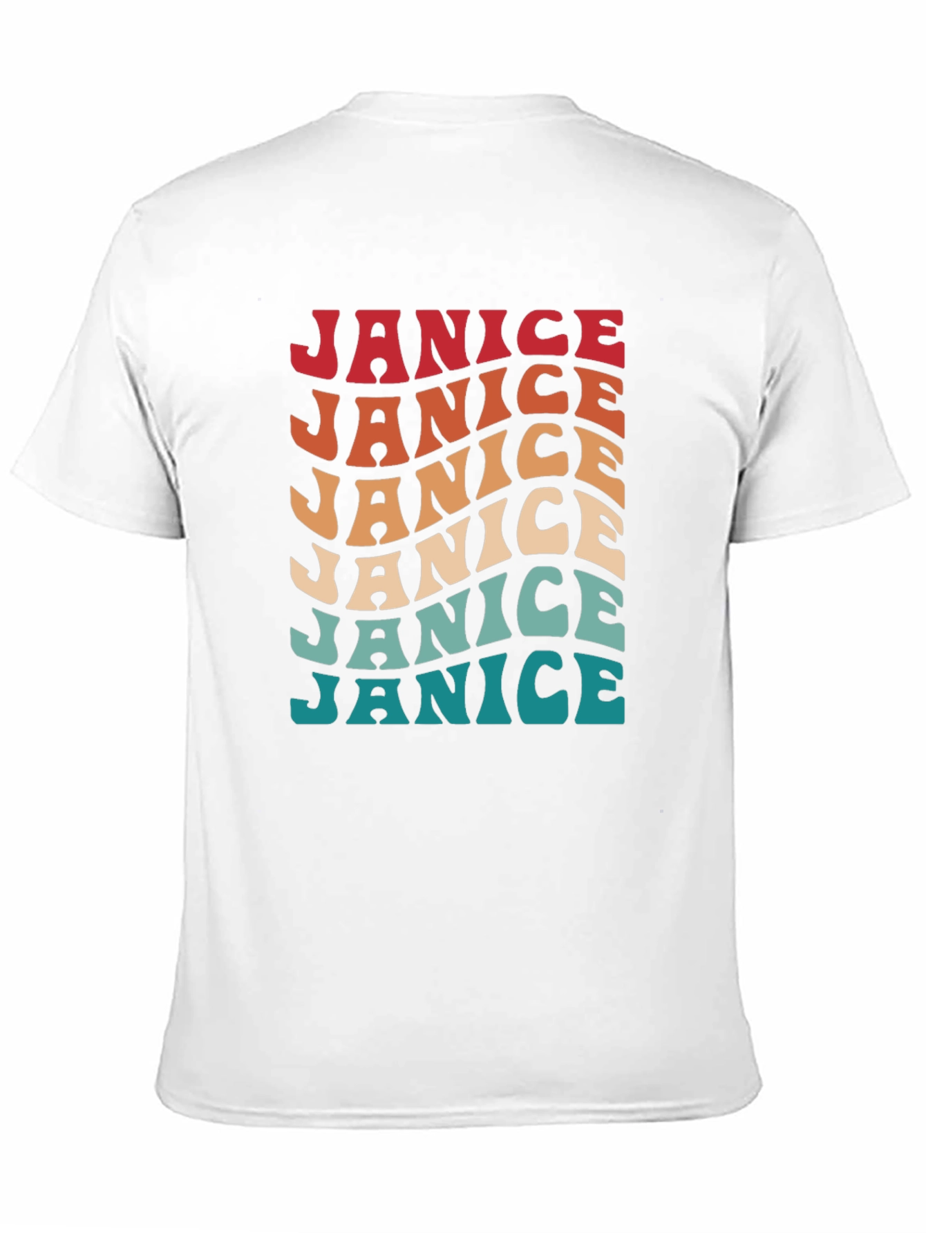 Janice Retro Wavy Text Graphic T-Shirt