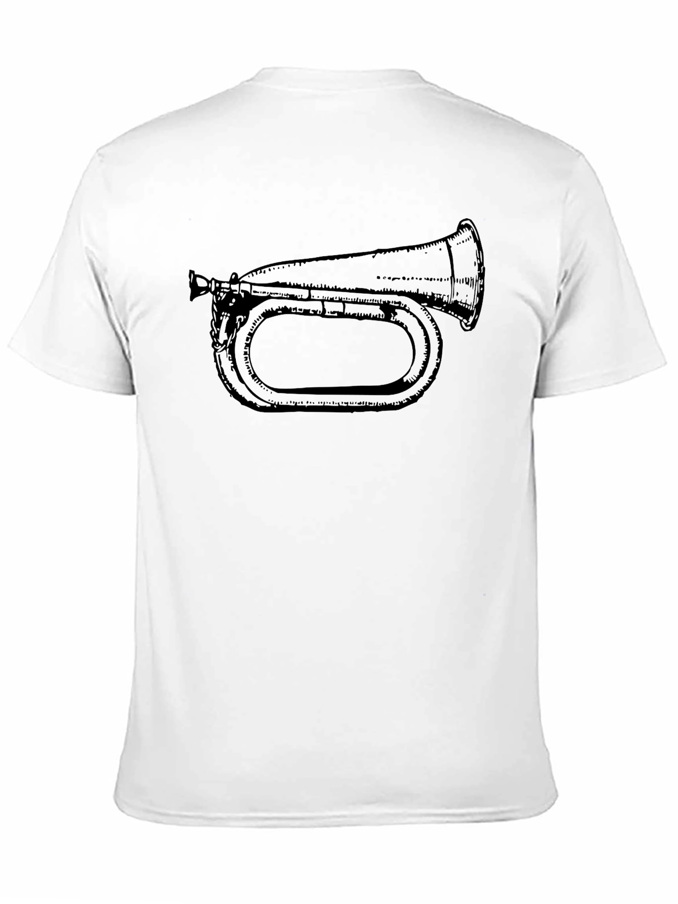 Bugle Graphic Tee - Black Cotton T-Shirt