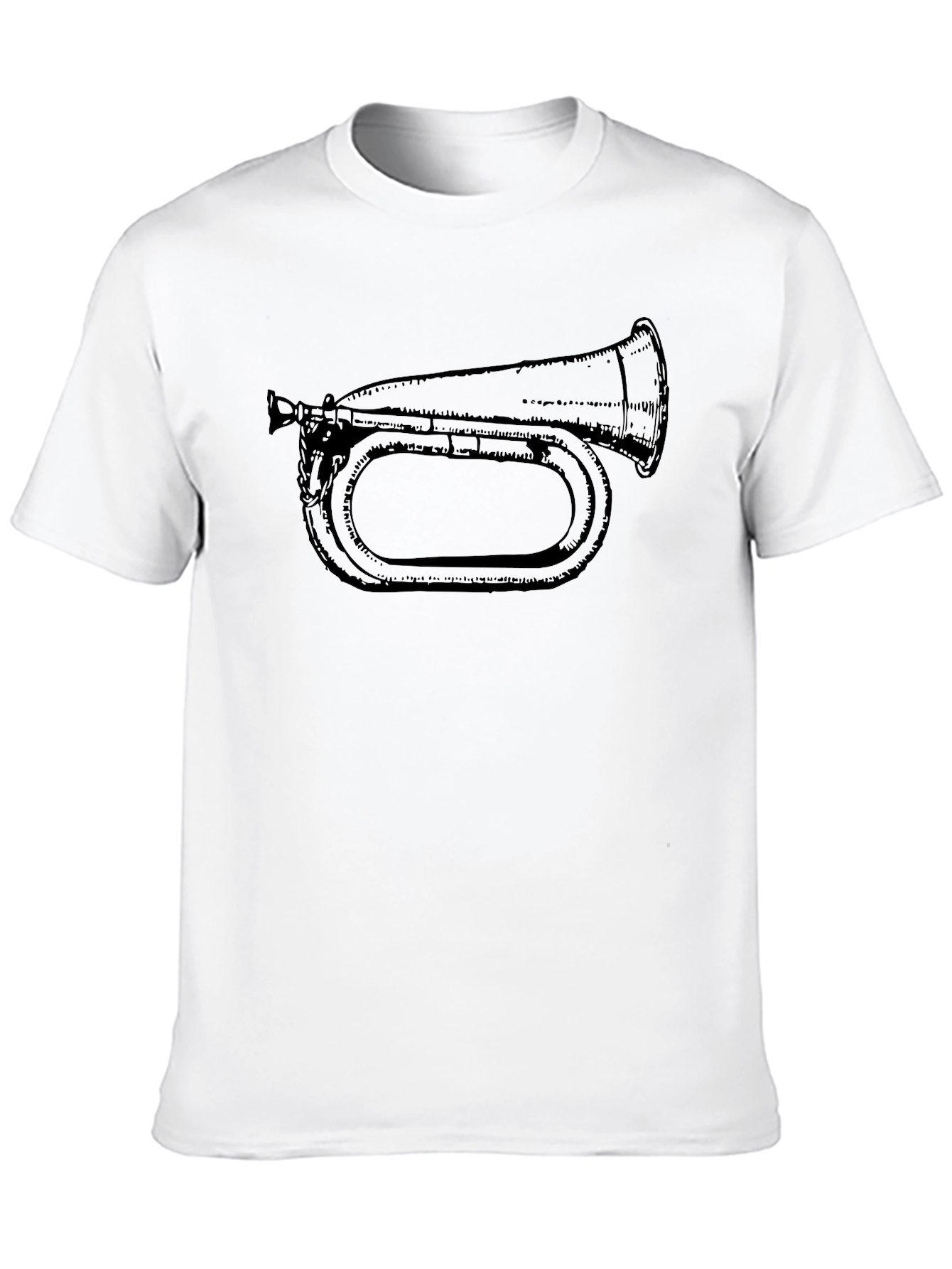 Bugle Graphic Tee - Black Cotton T-Shirt