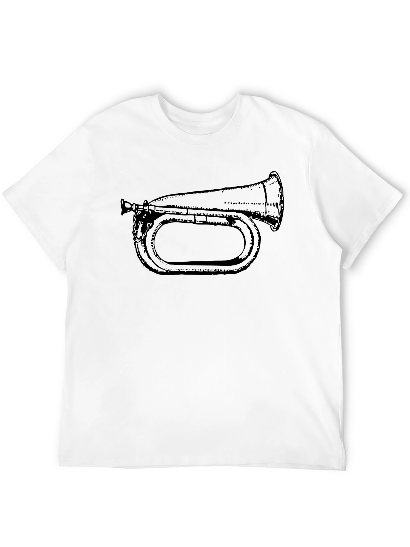 Bugle Graphic Tee - Black Cotton T-Shirt