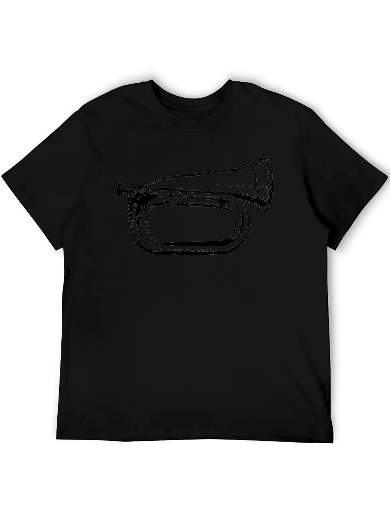 Bugle Graphic Tee - Black Cotton T-Shirt