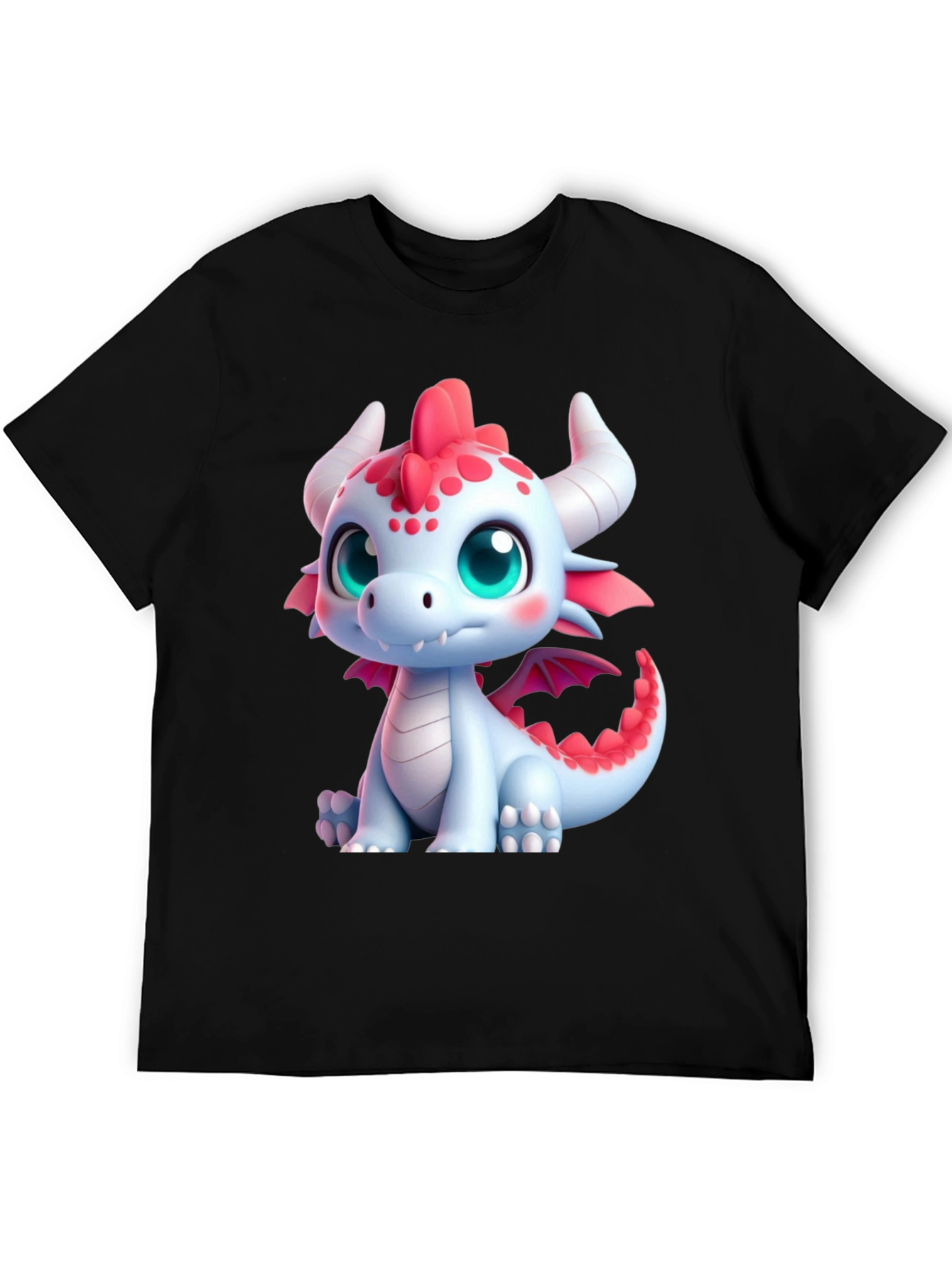Cute Dragon Graphic Tee - Black Soft Style Shirt