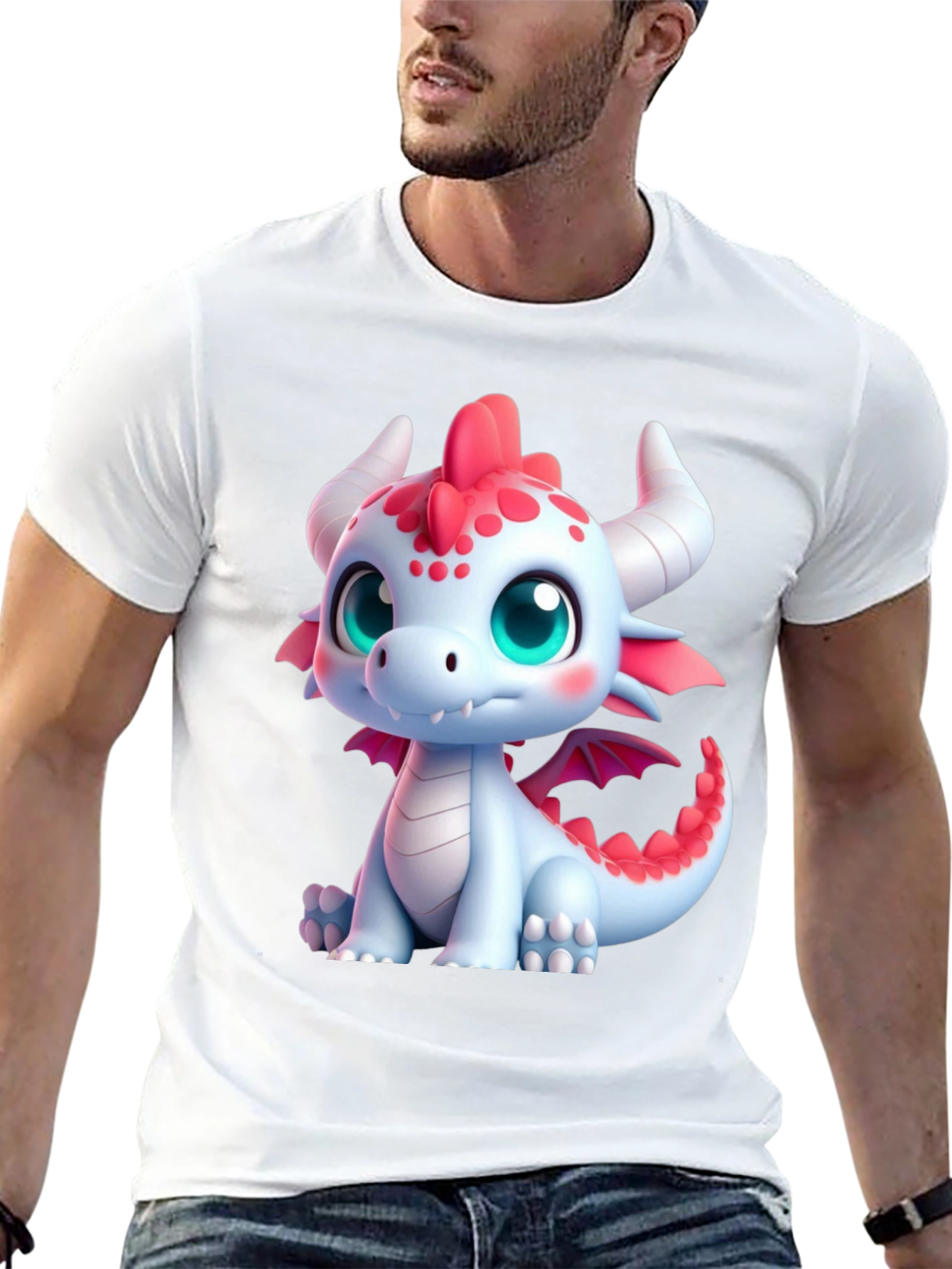 Cute Dragon Graphic Tee - Black Soft Style Shirt