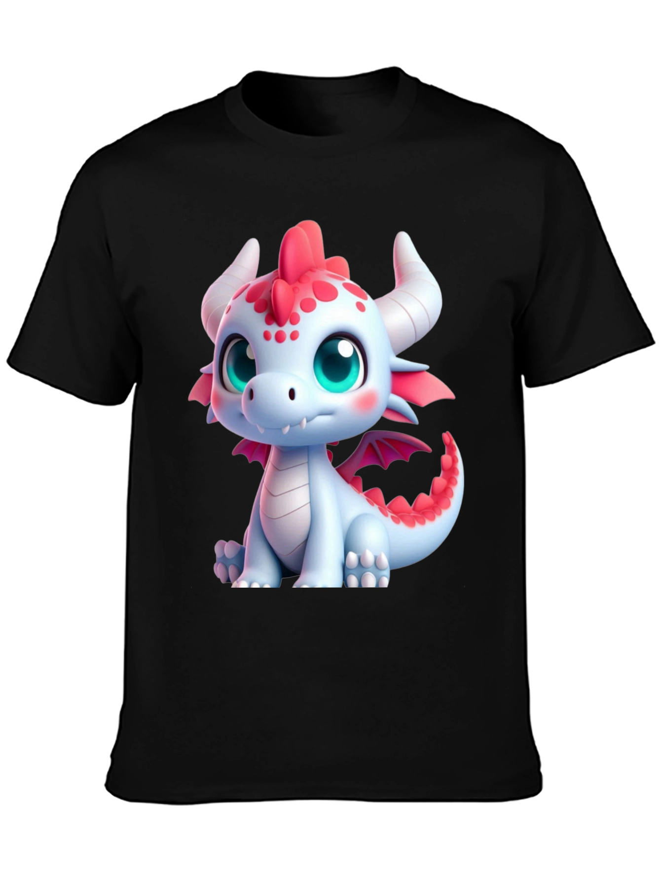 Cute Dragon Graphic Tee - Black Soft Style Shirt